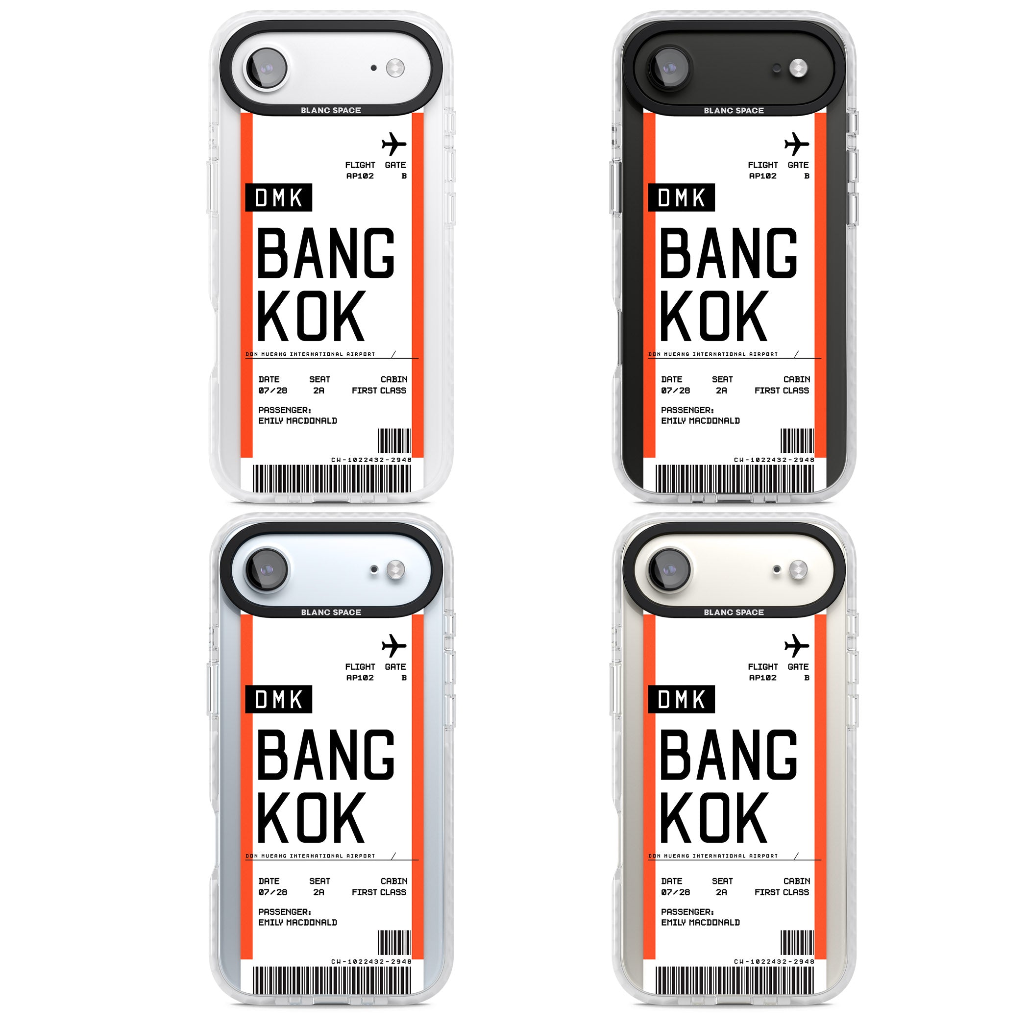 Personalised Bangkok Boarding Pass iPhone 17 Air Impact Clear Phone Case APT Impact Protection