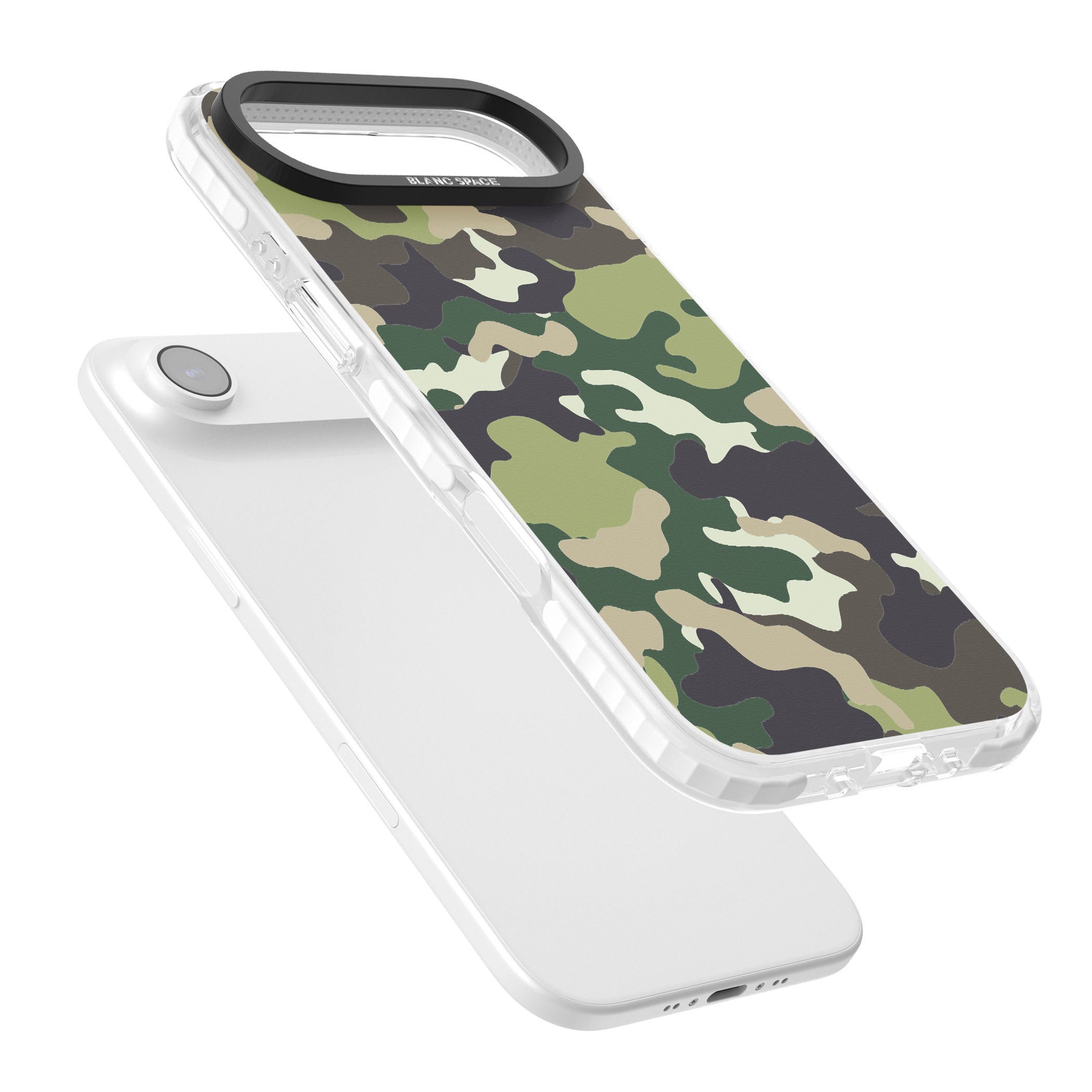 Green Camo iPhone 17 Air Impact Clear Phone Case Colours