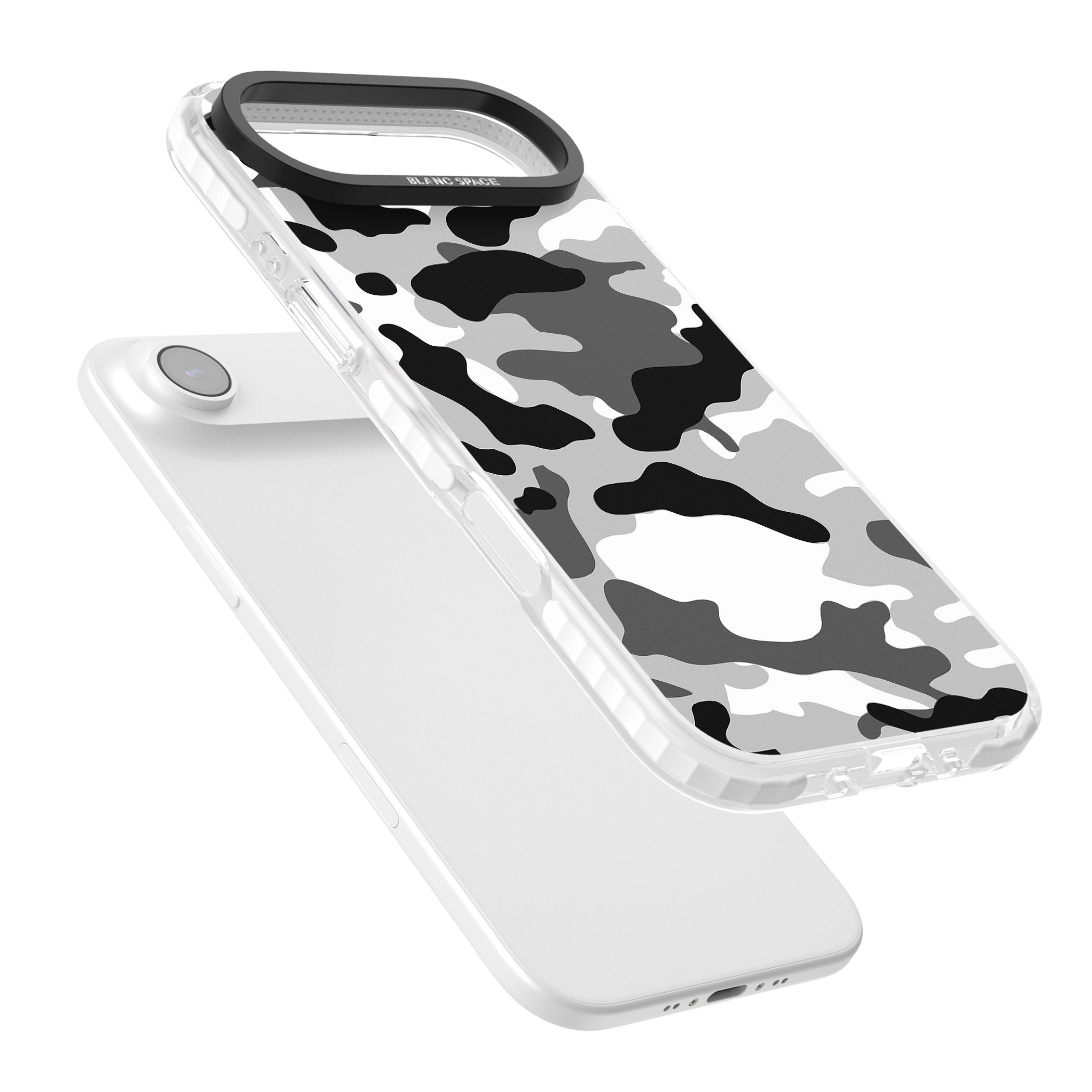 Grey Black Urban Camo iPhone 17 Air Impact Clear Phone Case Colours