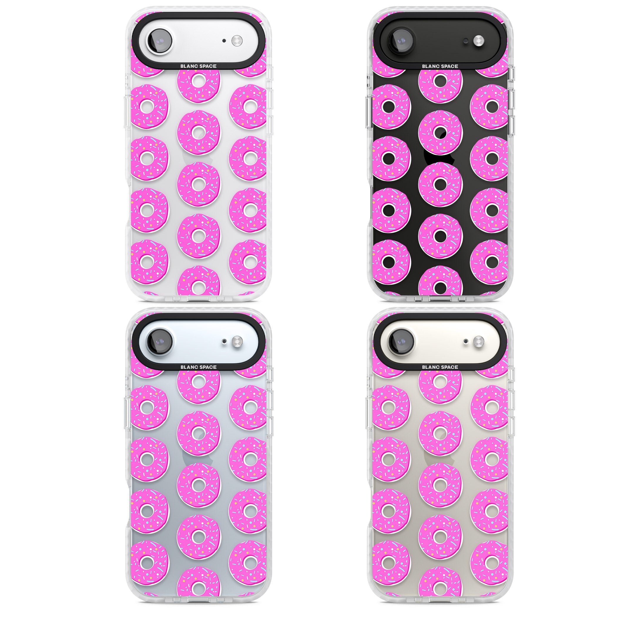 Pink Donut Pattern iPhone 17 Air Impact Clear Phone Case APT Impact Protection