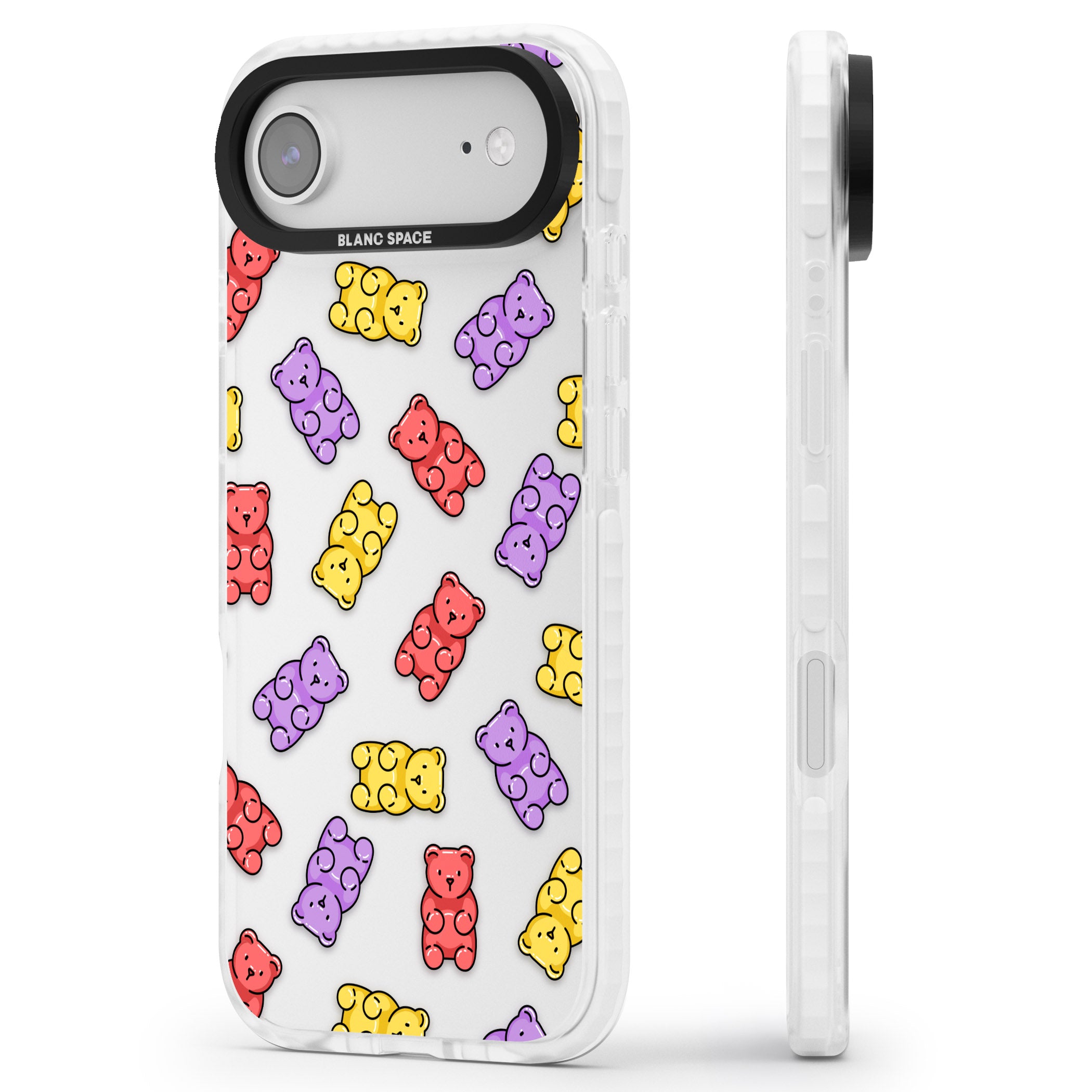 Gummy Bear Pattern iPhone 17 Air Impact Clear Phone Case Side Profile