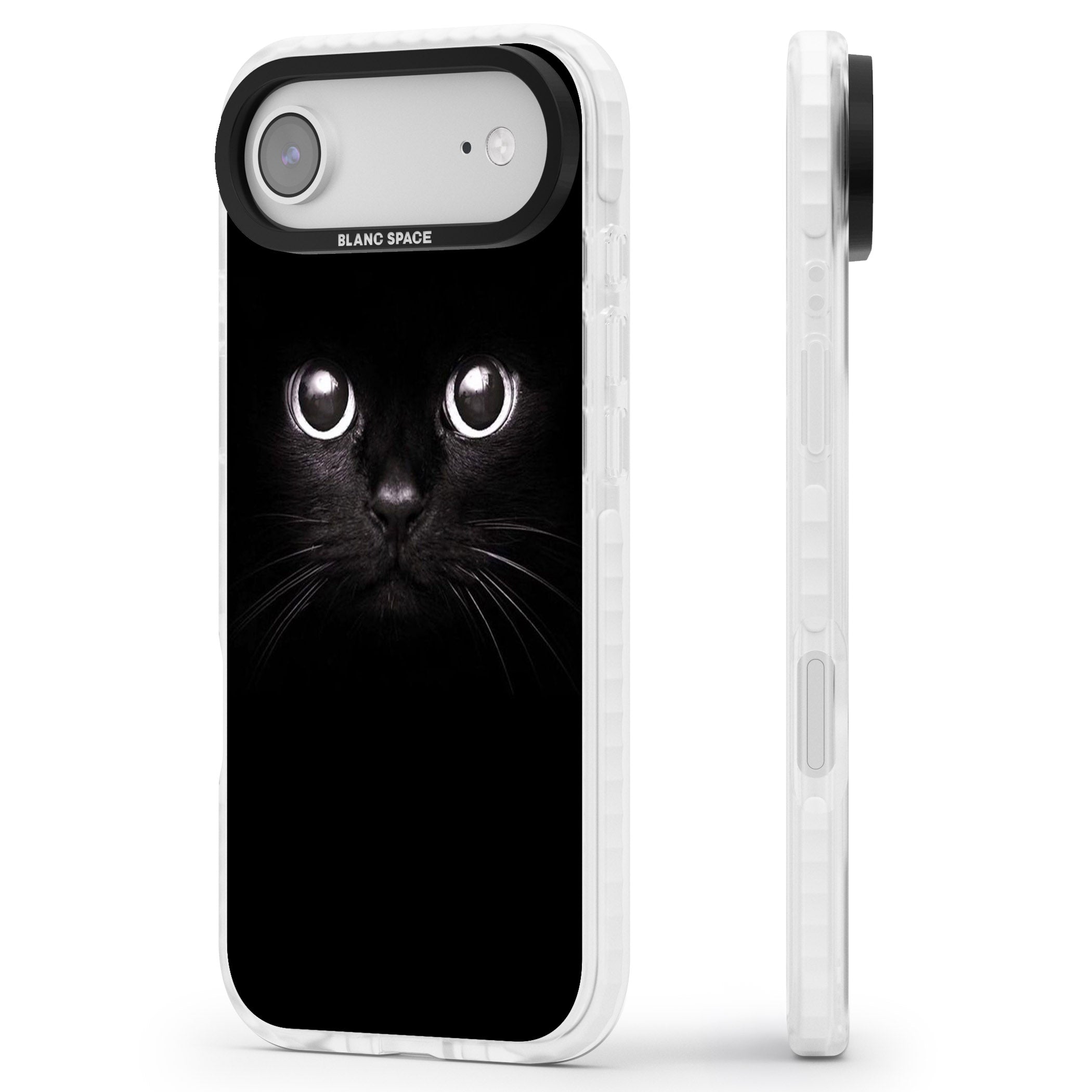 Black Cat iPhone 17 Air Impact Clear Phone Case Side Profile