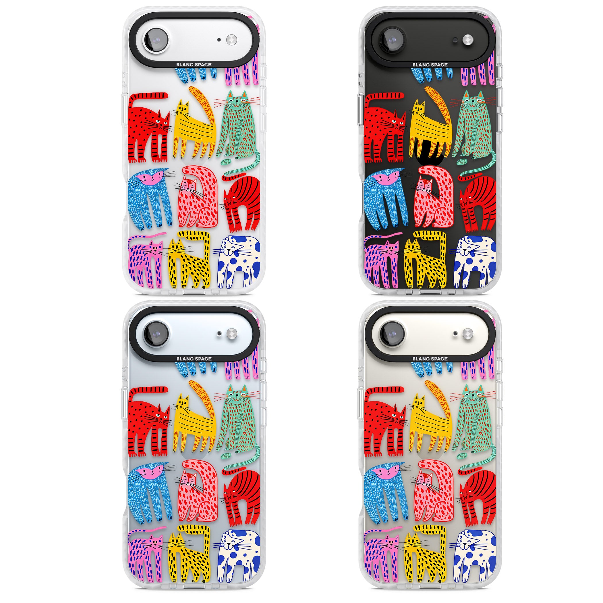 Abstract Colourful Cats iPhone 17 Air Impact Clear Phone Case APT Impact Protection