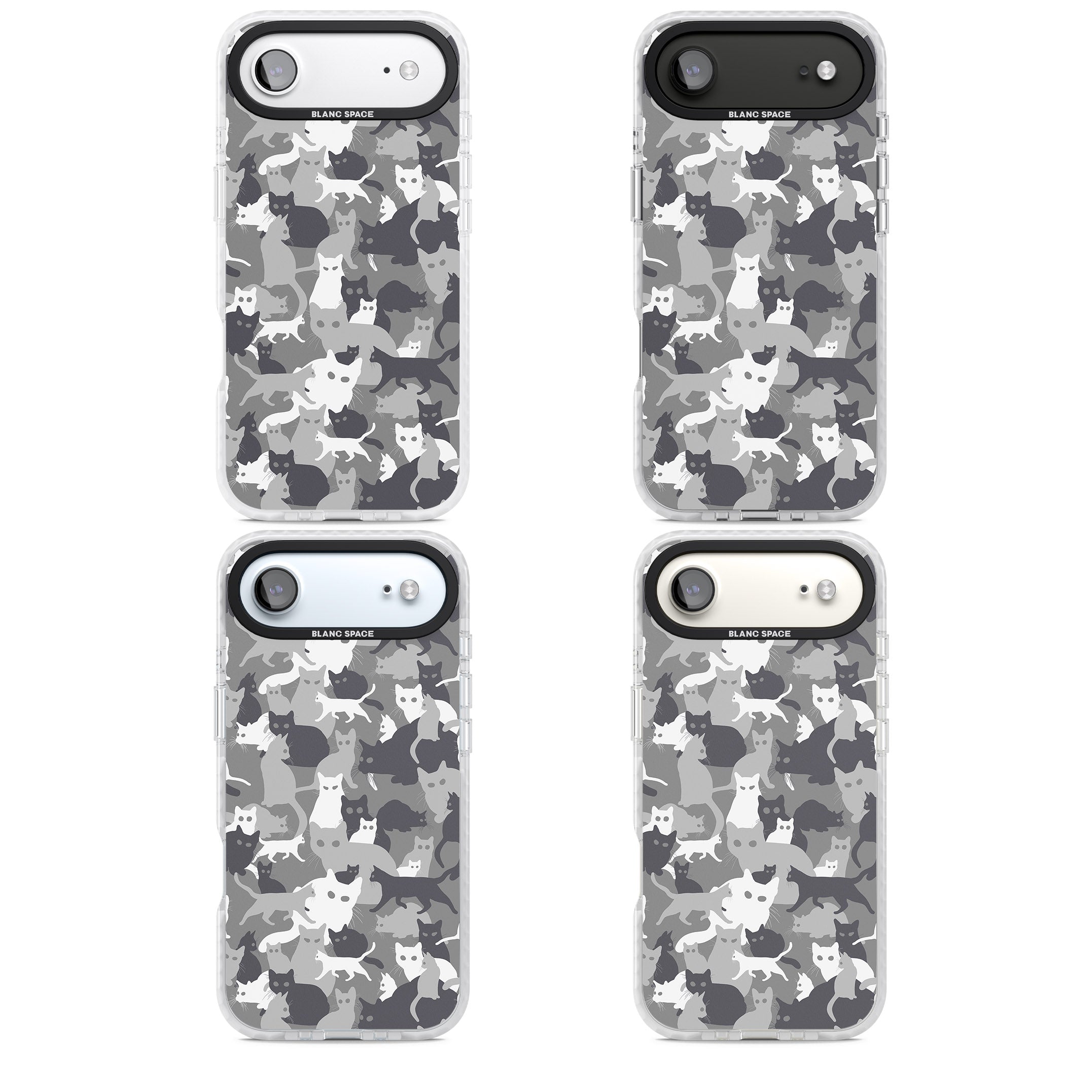 Dark Grey Cat Camouflage iPhone 17 Air Impact Clear Phone Case APT Impact Protection