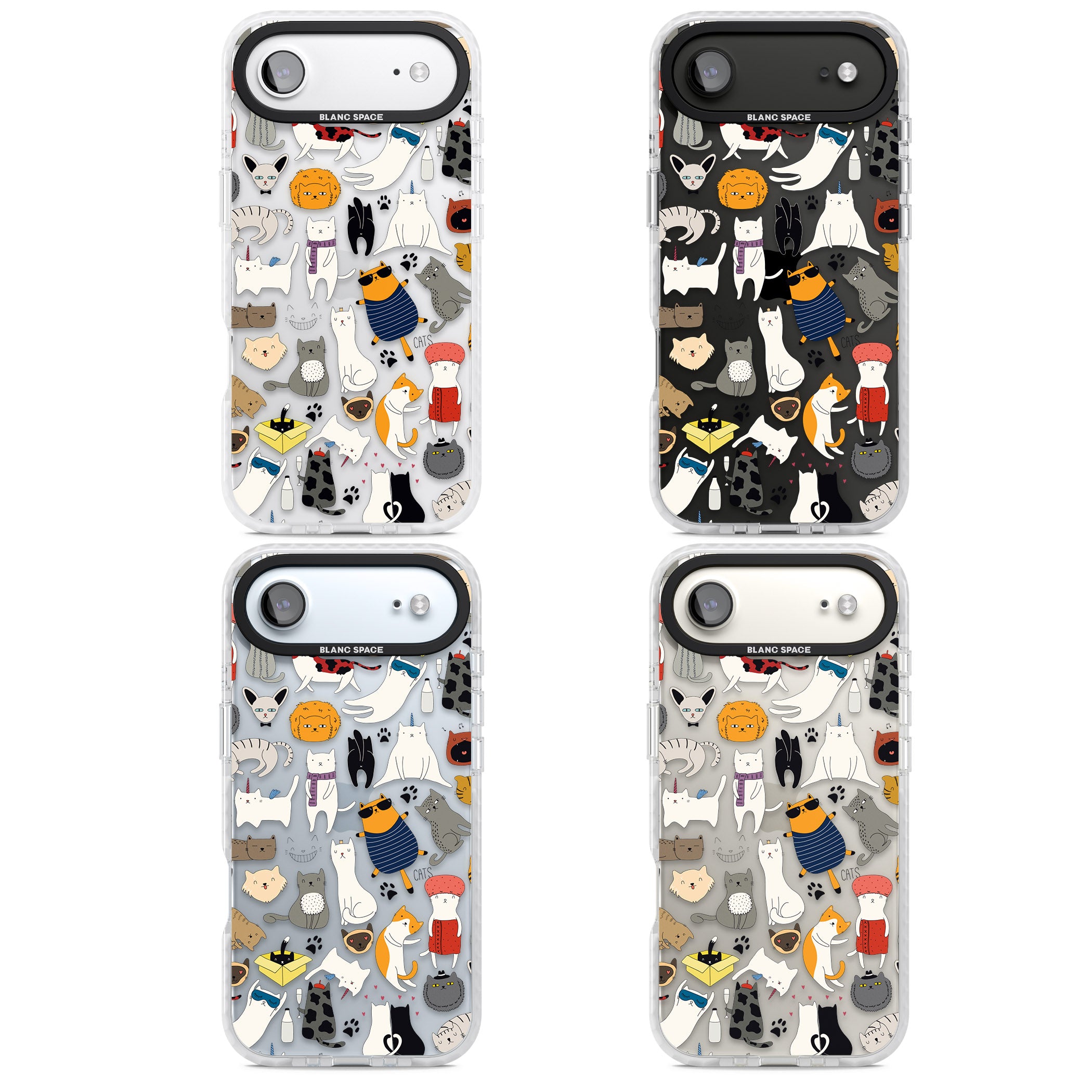 Cartoon Cat Collage iPhone 17 Air Impact Clear Phone Case APT Impact Protection