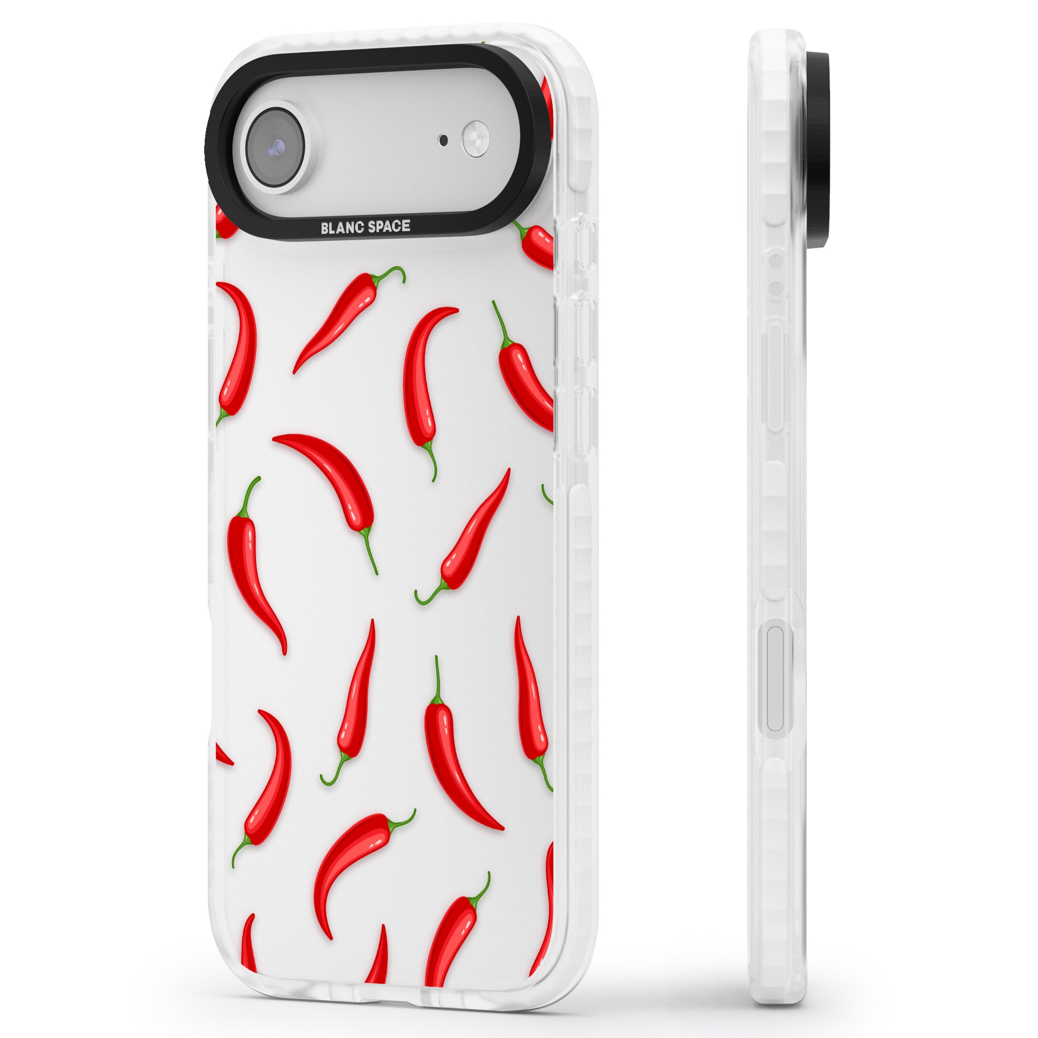 Chilli Pattern iPhone 17 Air Impact Clear Phone Case Side Profile