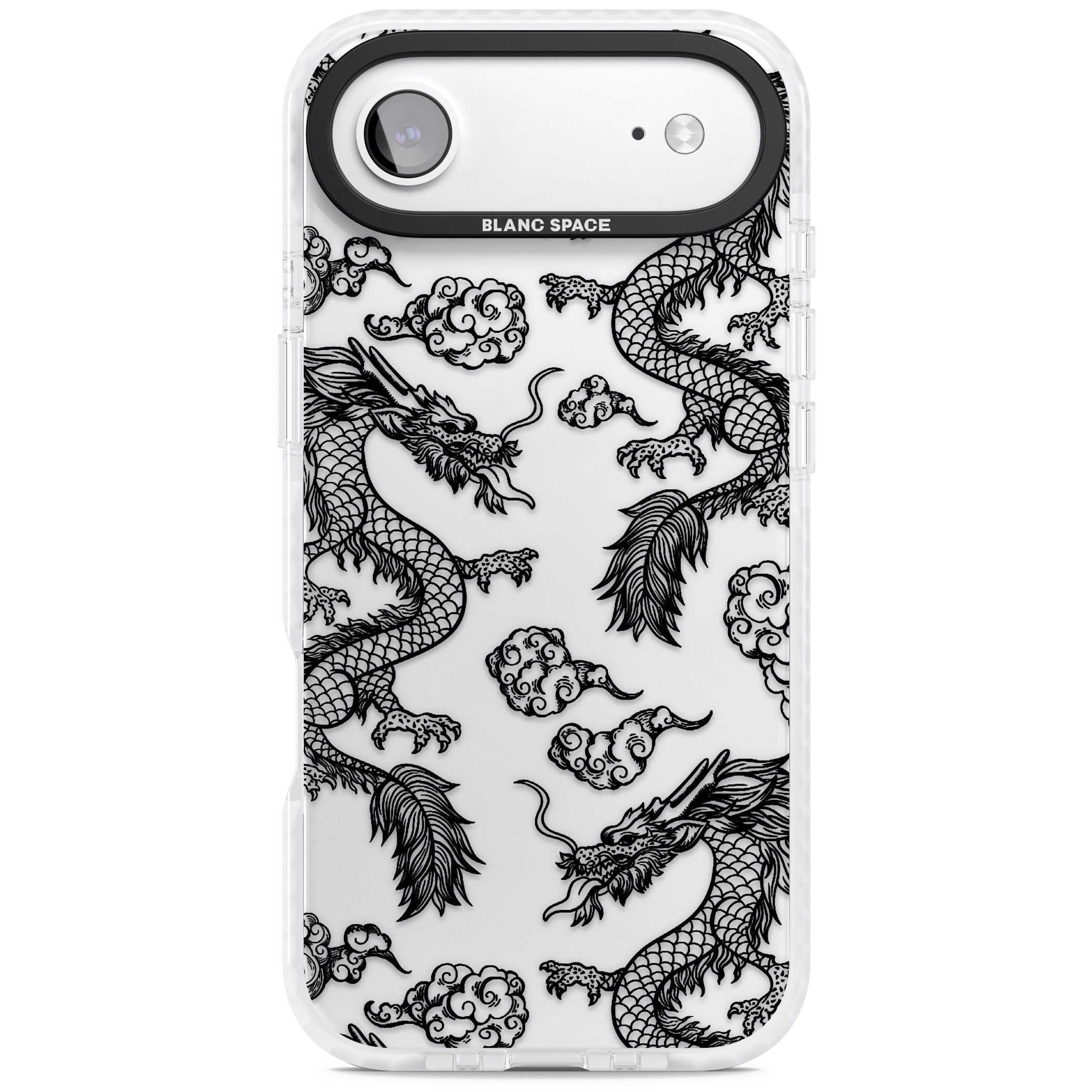Black Dragon Pattern iPhone 17 Air Impact Clear Phone Case