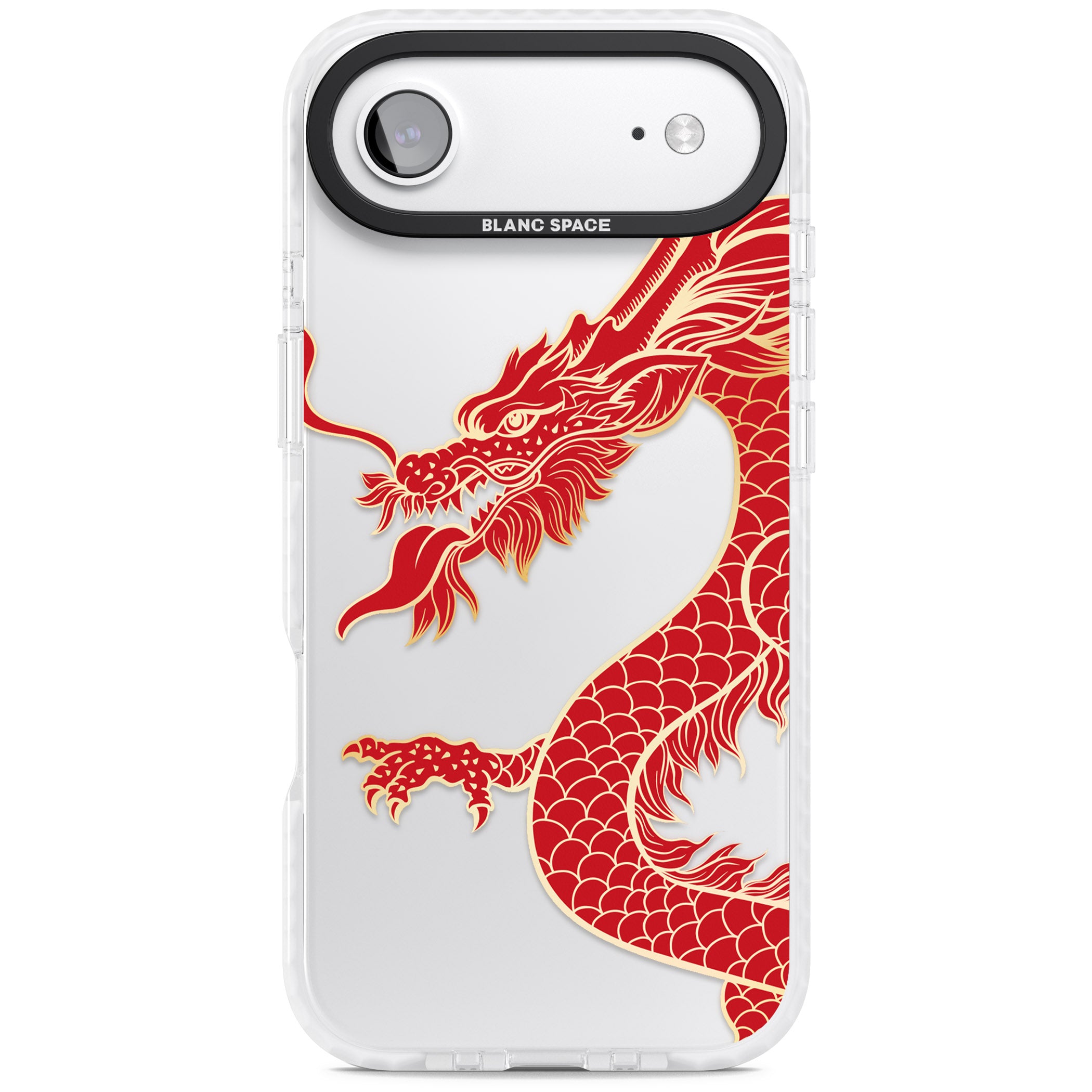 Large Red Dragon iPhone 17 Air Impact Clear Phone Case