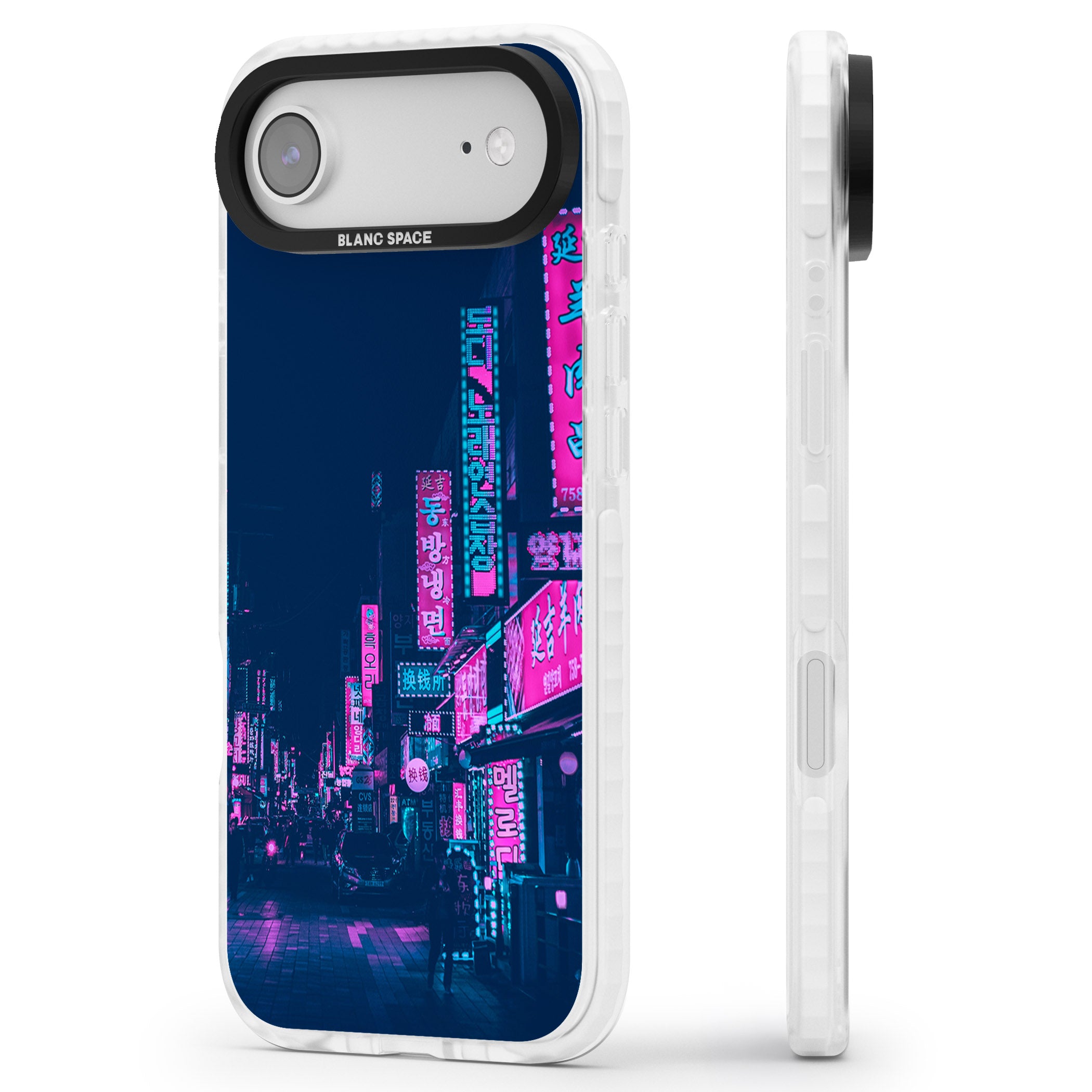 Neon Nights iPhone 17 Air Impact Clear Phone Case Side Profile