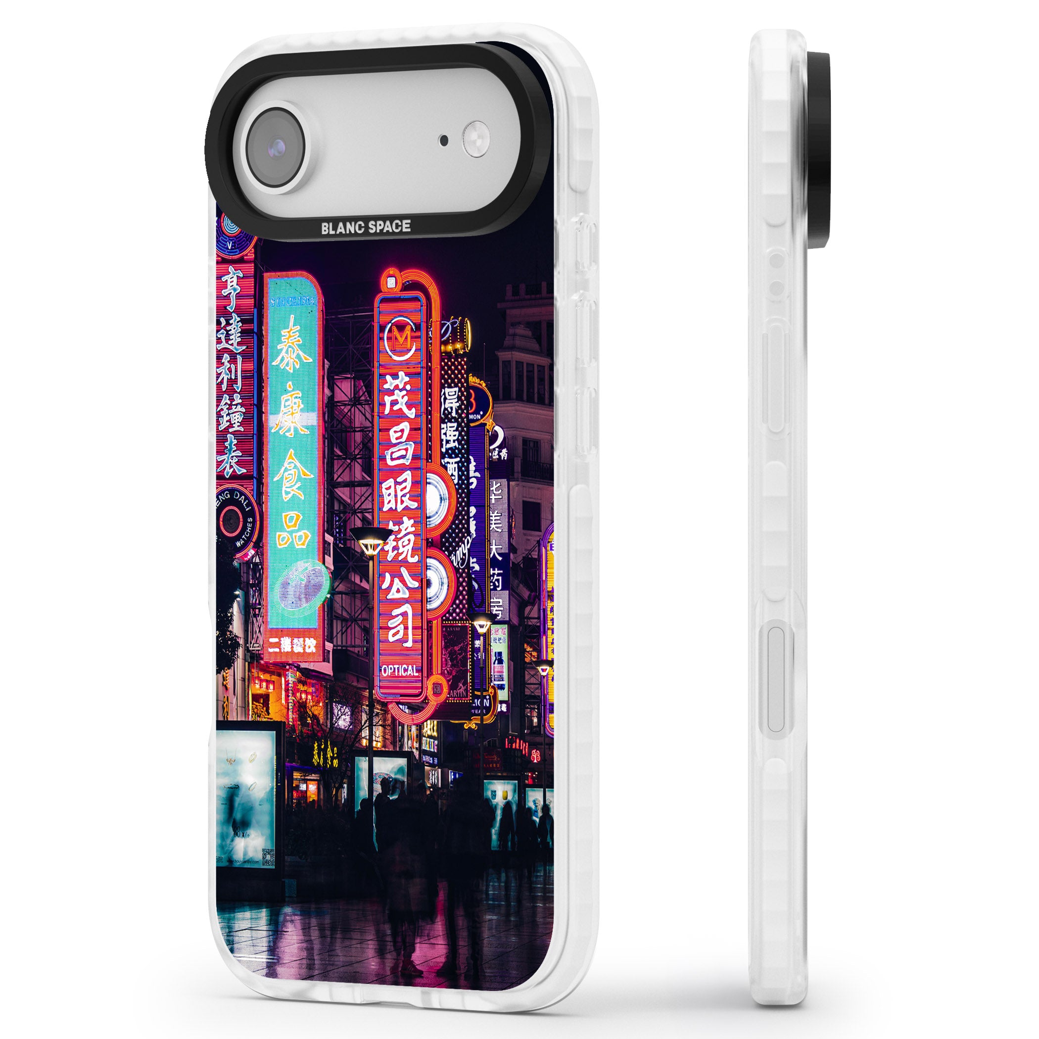 Neon Streets iPhone 17 Air Impact Clear Phone Case Side Profile