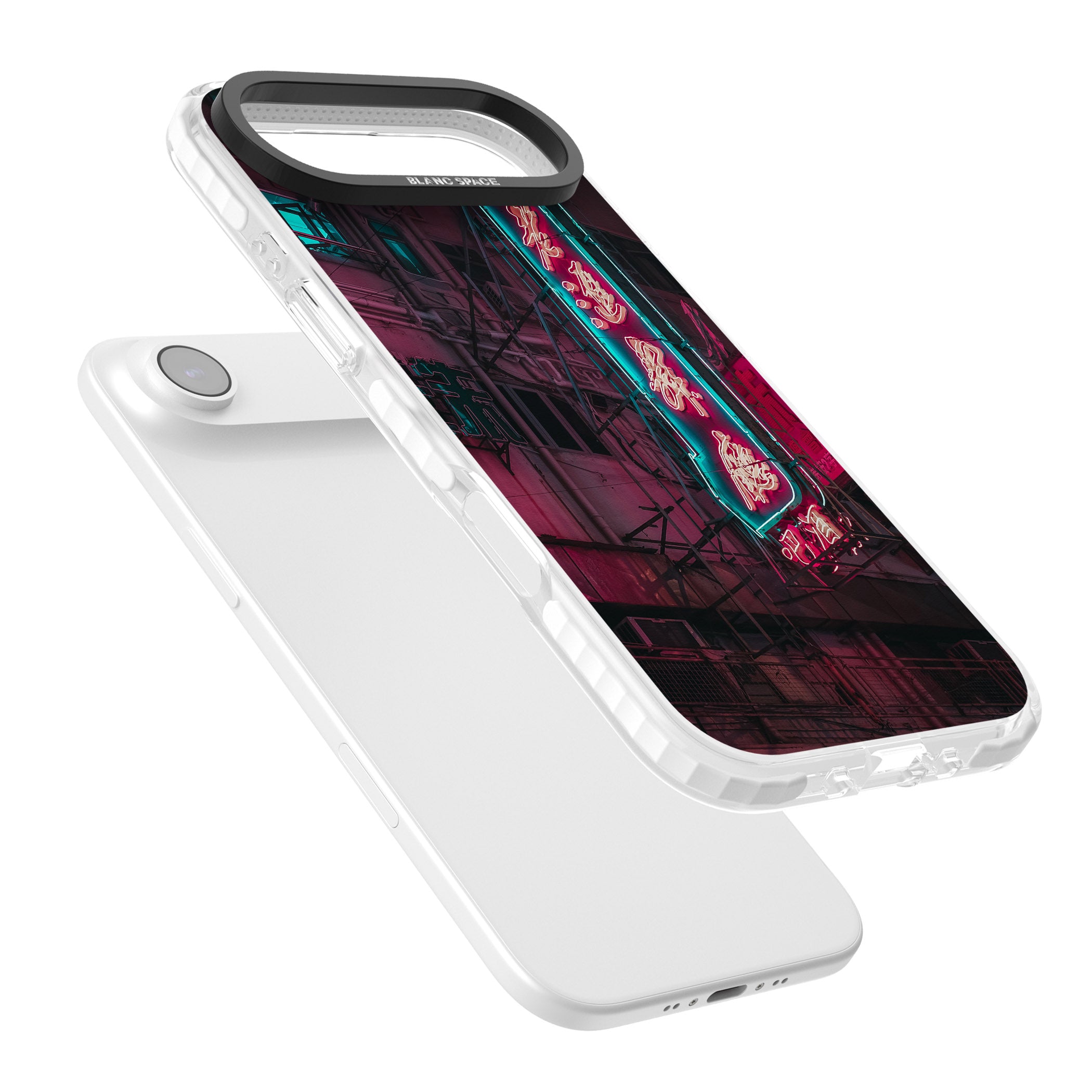 Neon Kanji Cityscape iPhone 17 Air Impact Clear Phone Case Colours