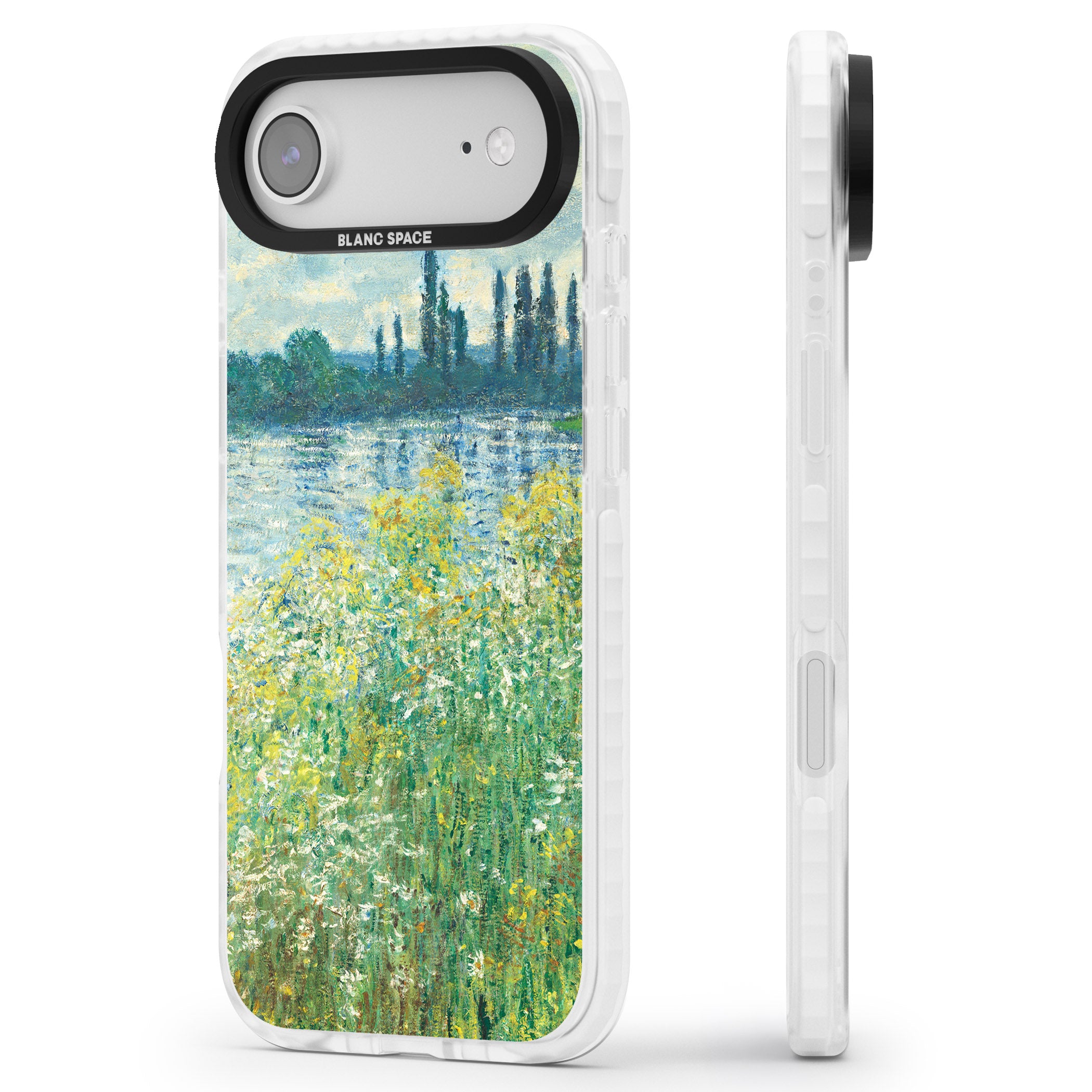 Banks Of The Seine By Claude Monet iPhone 17 Air Impact Clear Phone Case Side Profile