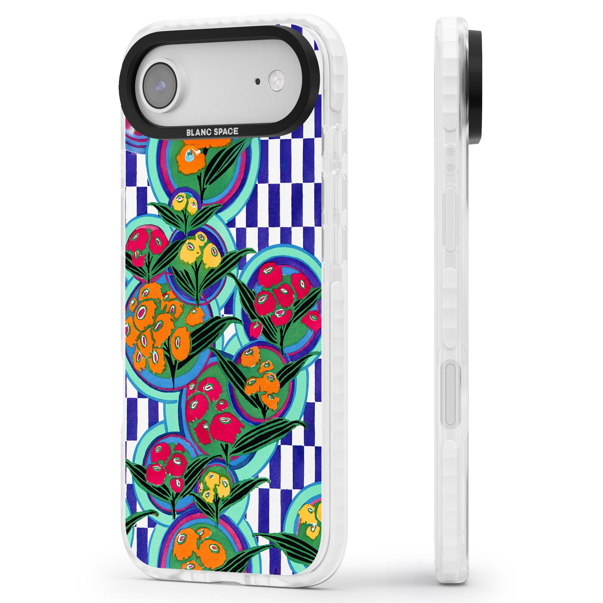 Vintage Fruit Plates iPhone 17 Air Impact Clear Phone Case Side Profile