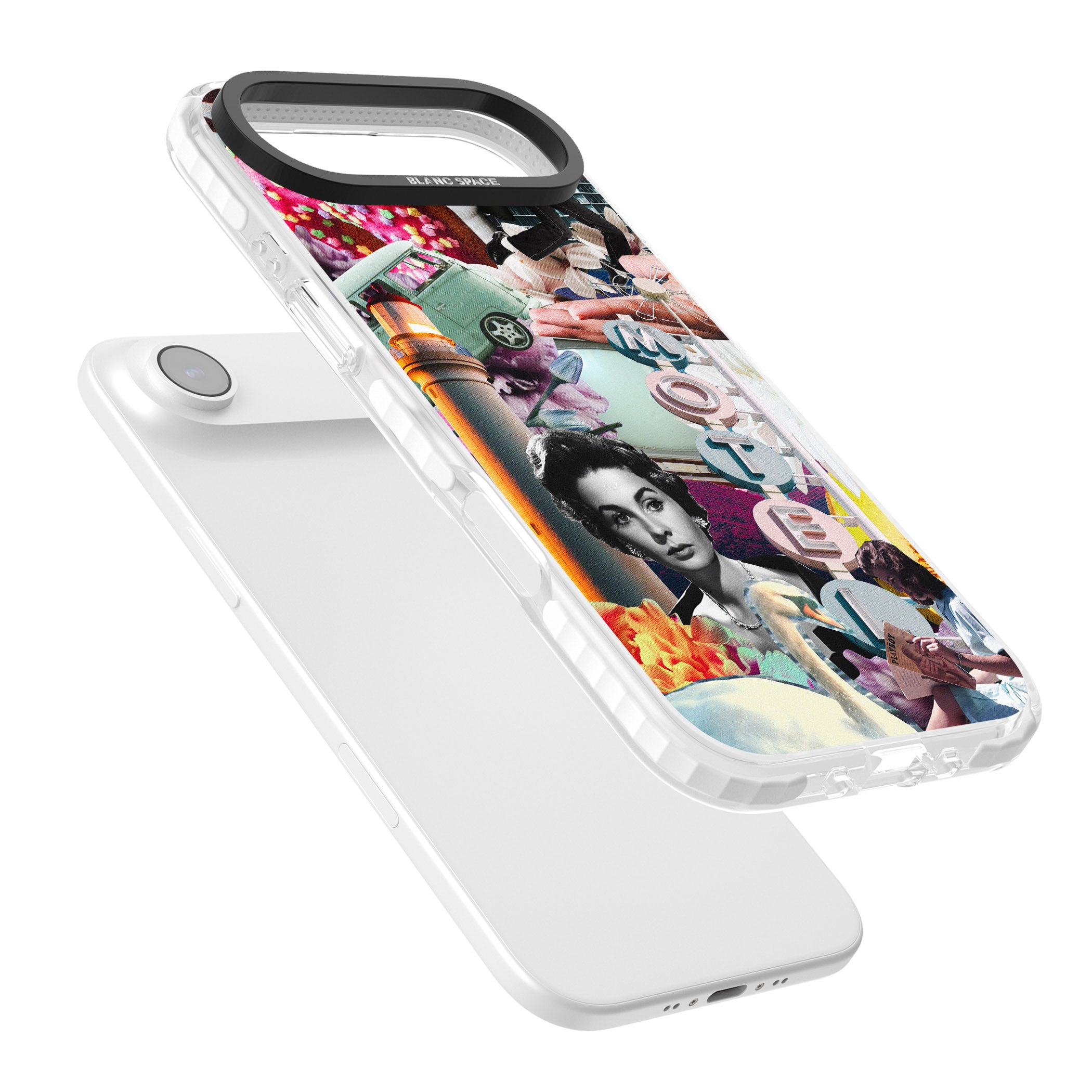 Retro Motel Collage iPhone 17 Air Impact Clear Phone Case Colours