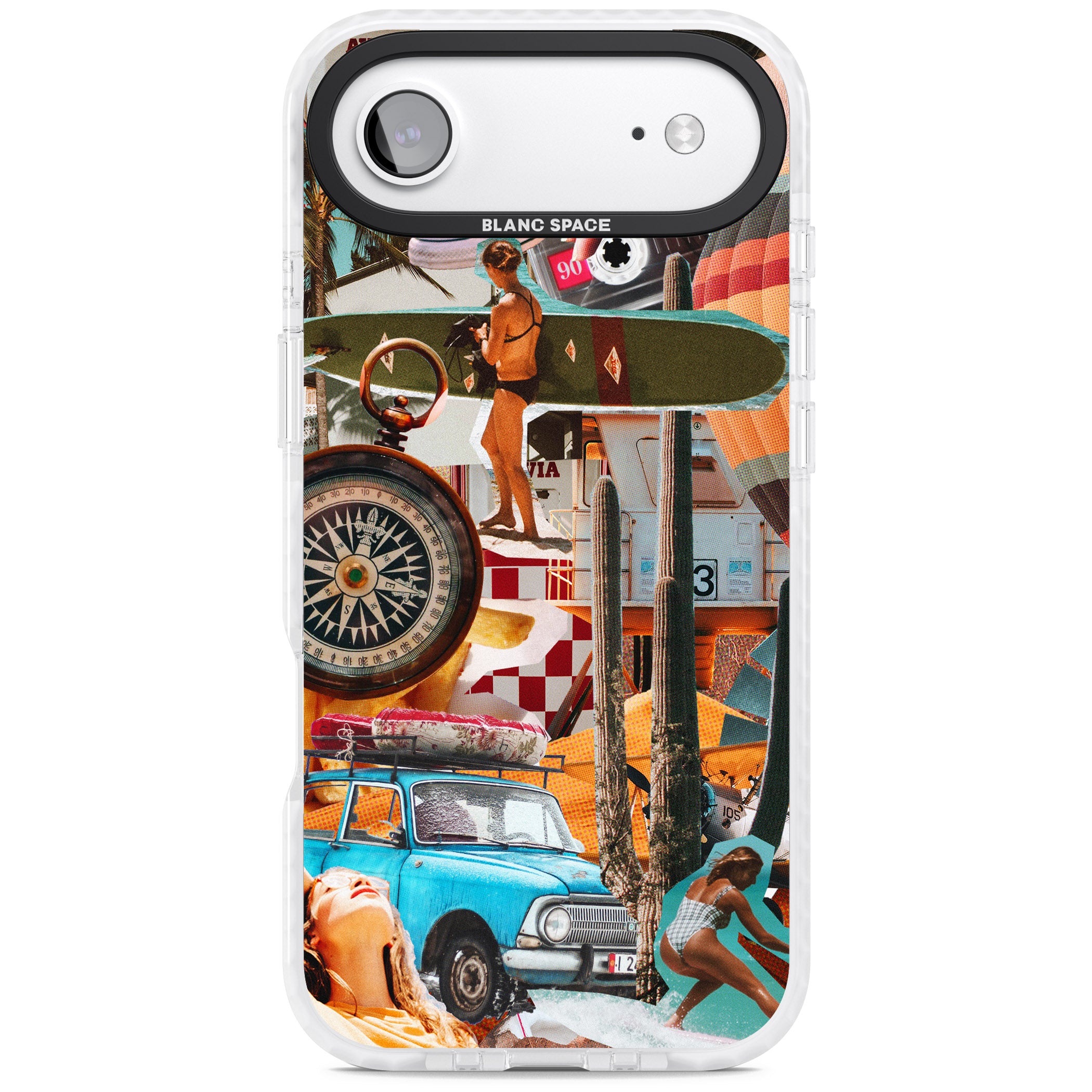 Vintage Collage: Road Trip iPhone 17 Air Impact Clear Phone Case