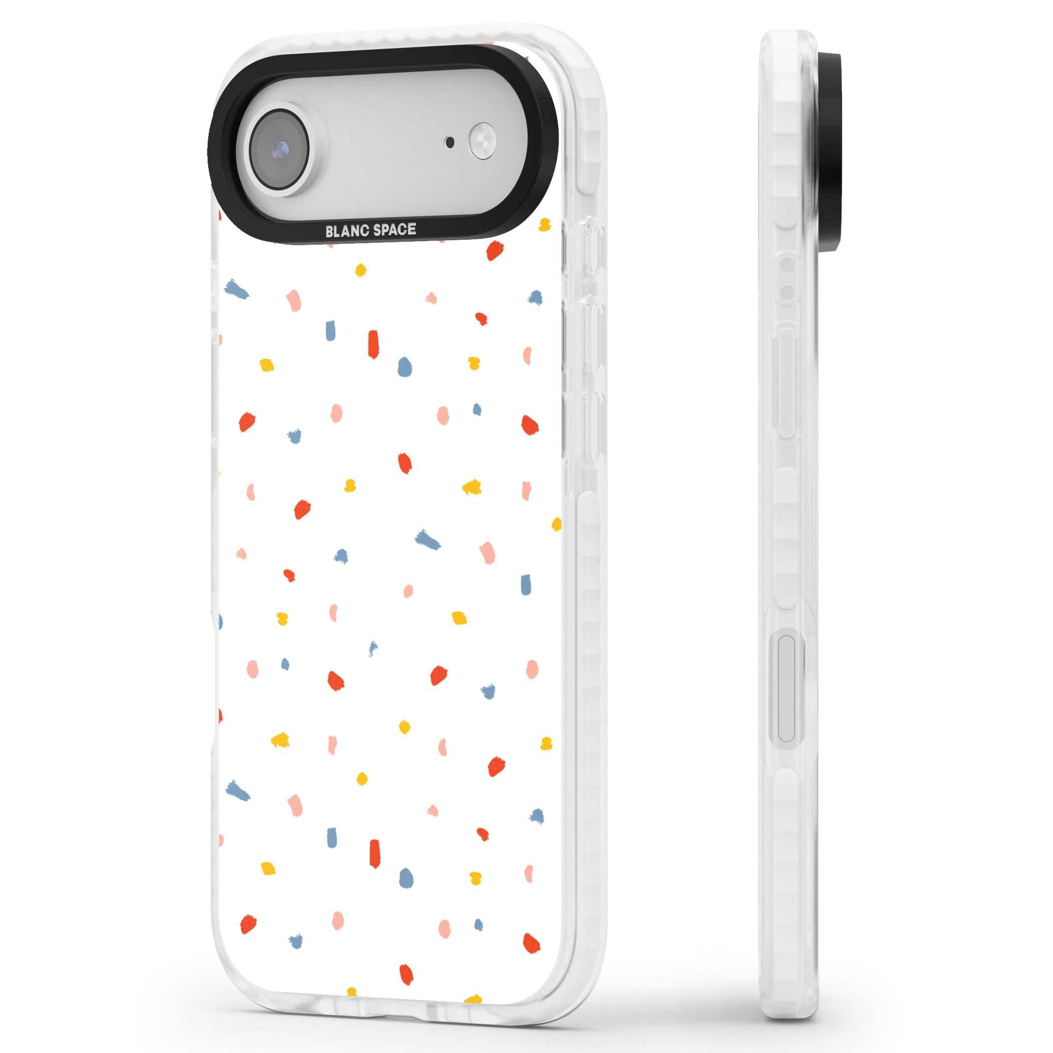 Confetti Speckle iPhone 17 Air Impact Clear Phone Case Side Profile
