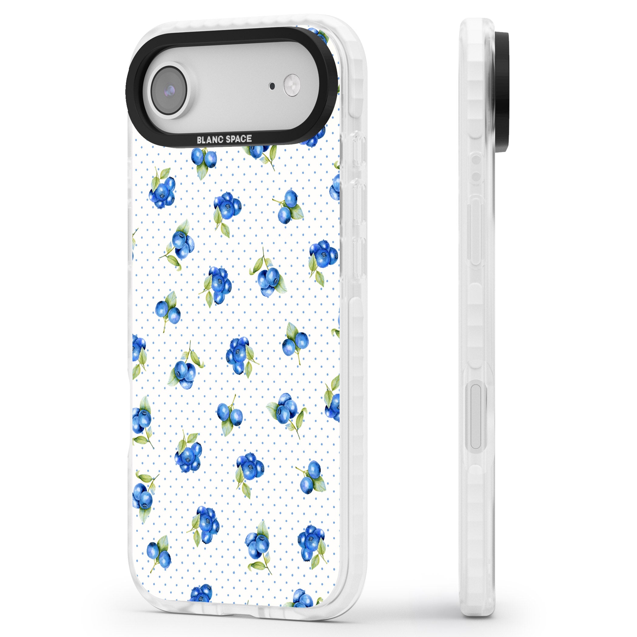 Blueberry Picnic iPhone 17 Air Impact Clear Phone Case Side Profile