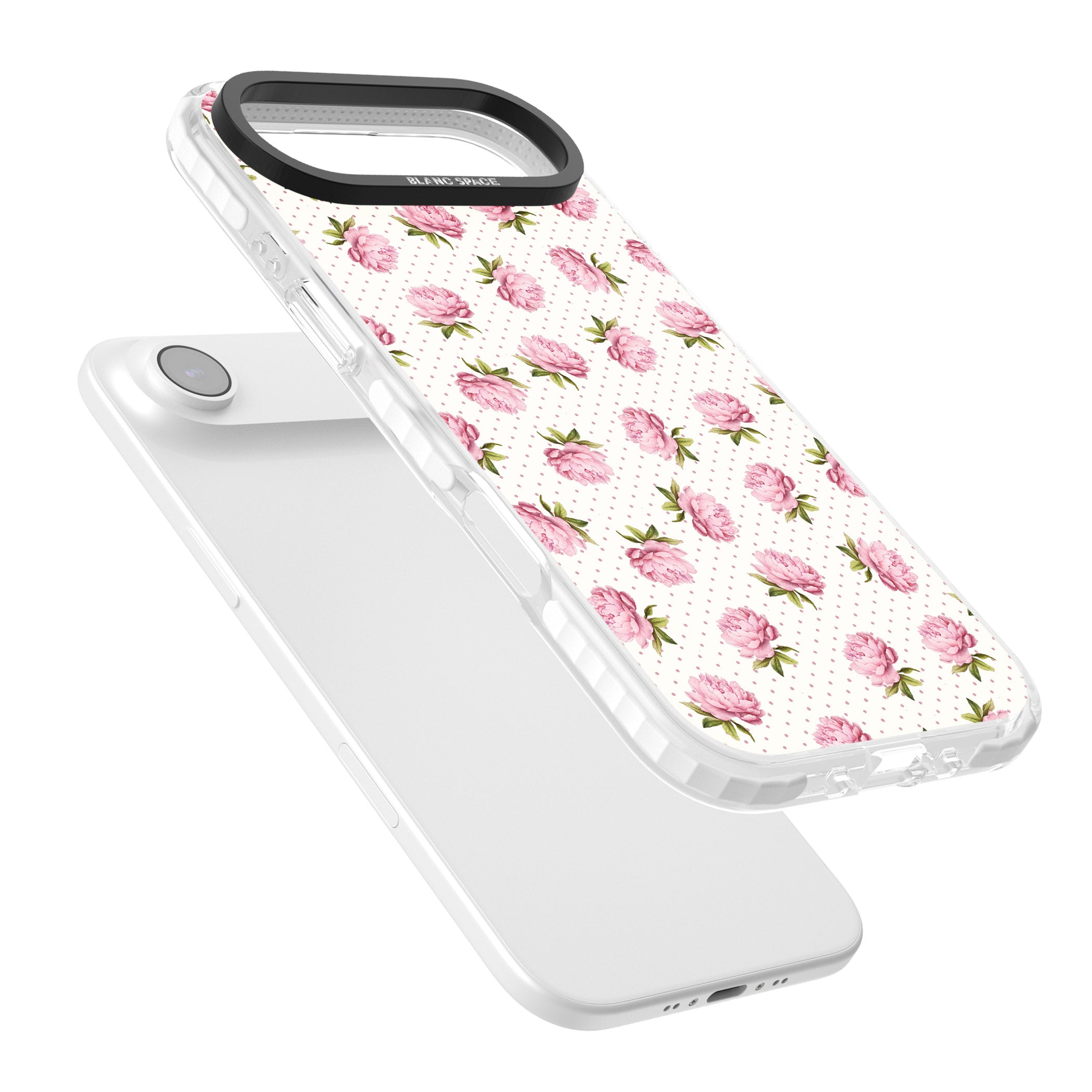 Soft Peonies iPhone 17 Air Impact Clear Phone Case Colours