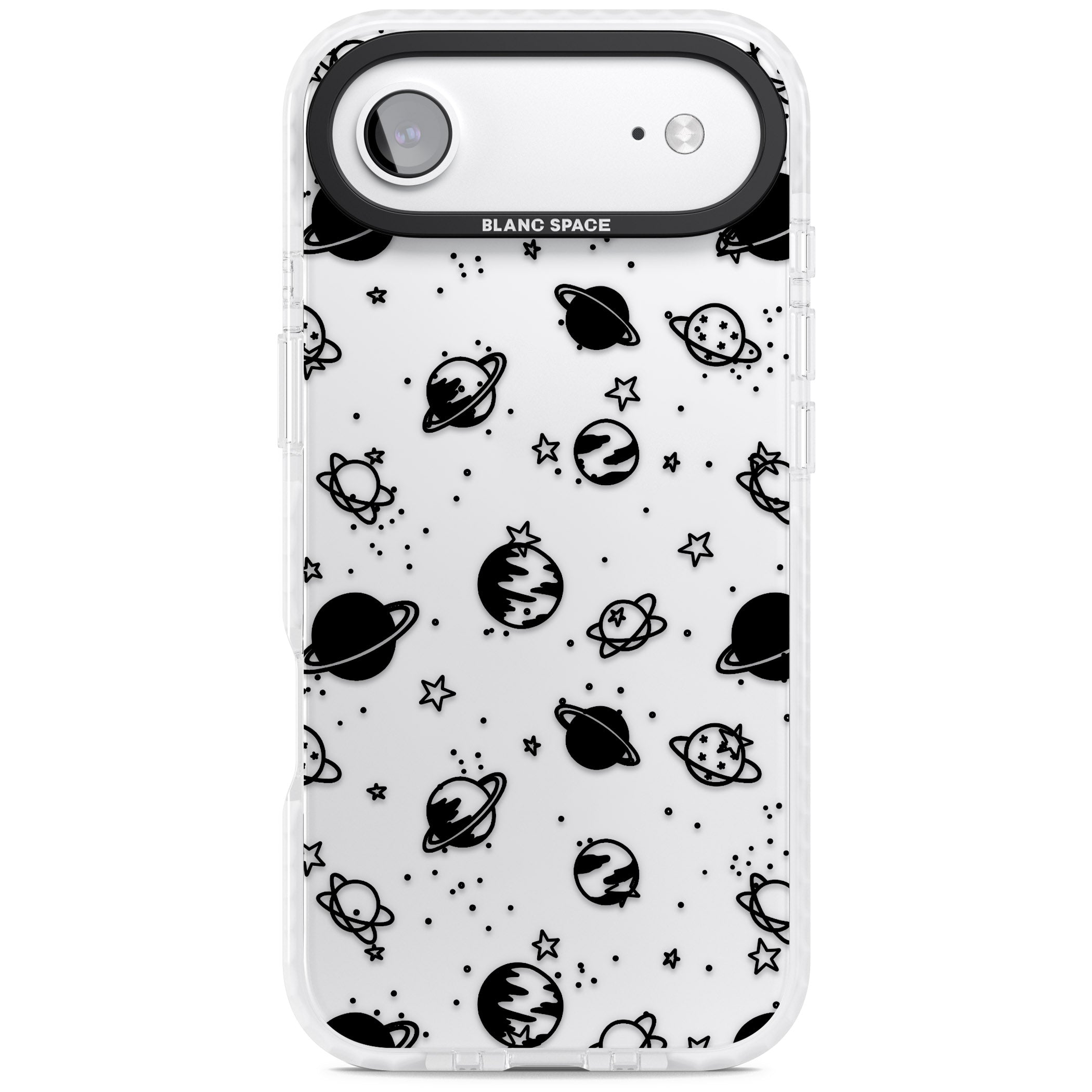 Black Planets iPhone 17 Air Impact Clear Phone Case