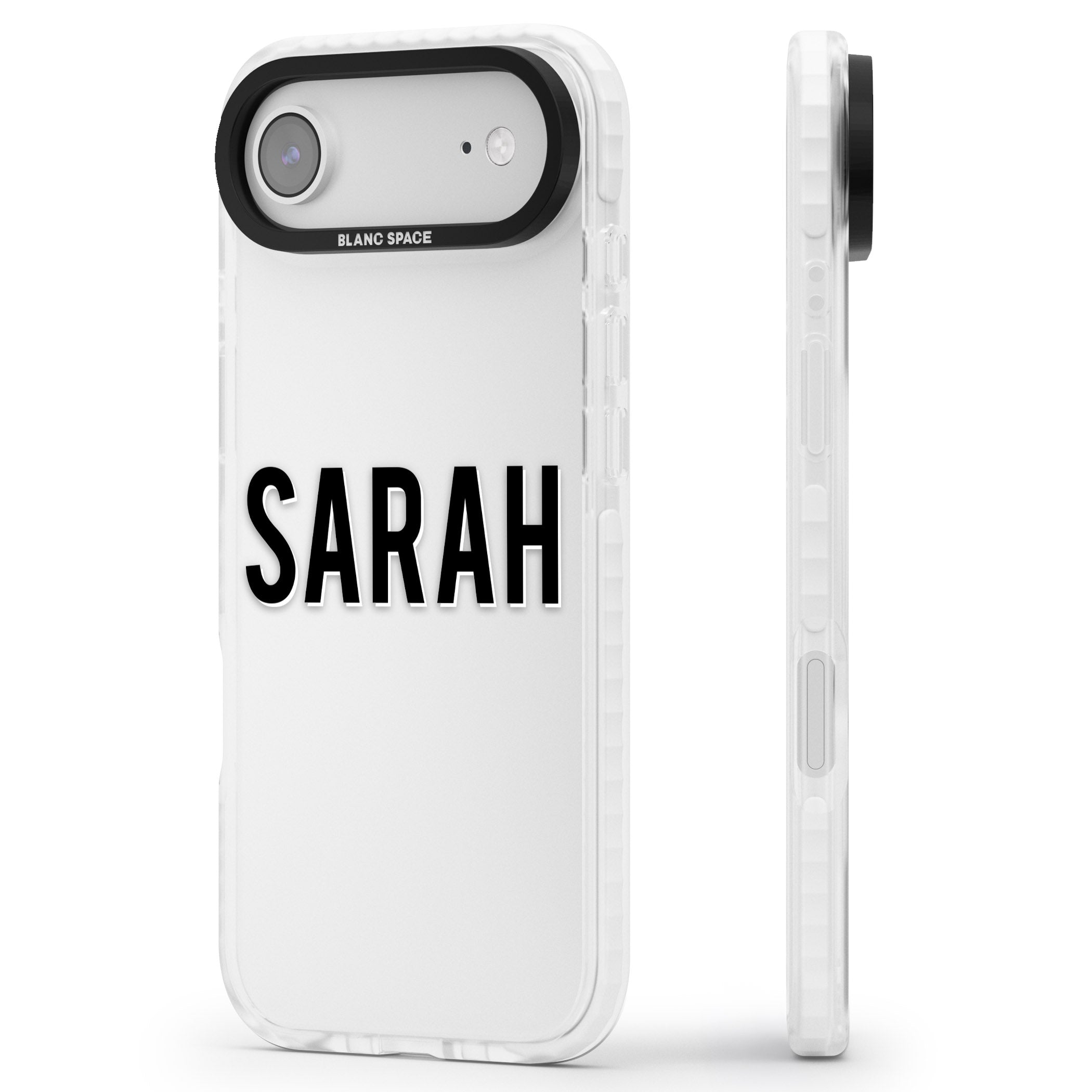 Personalised Clear Name iPhone 17 Air Impact Clear Phone Case Side Profile
