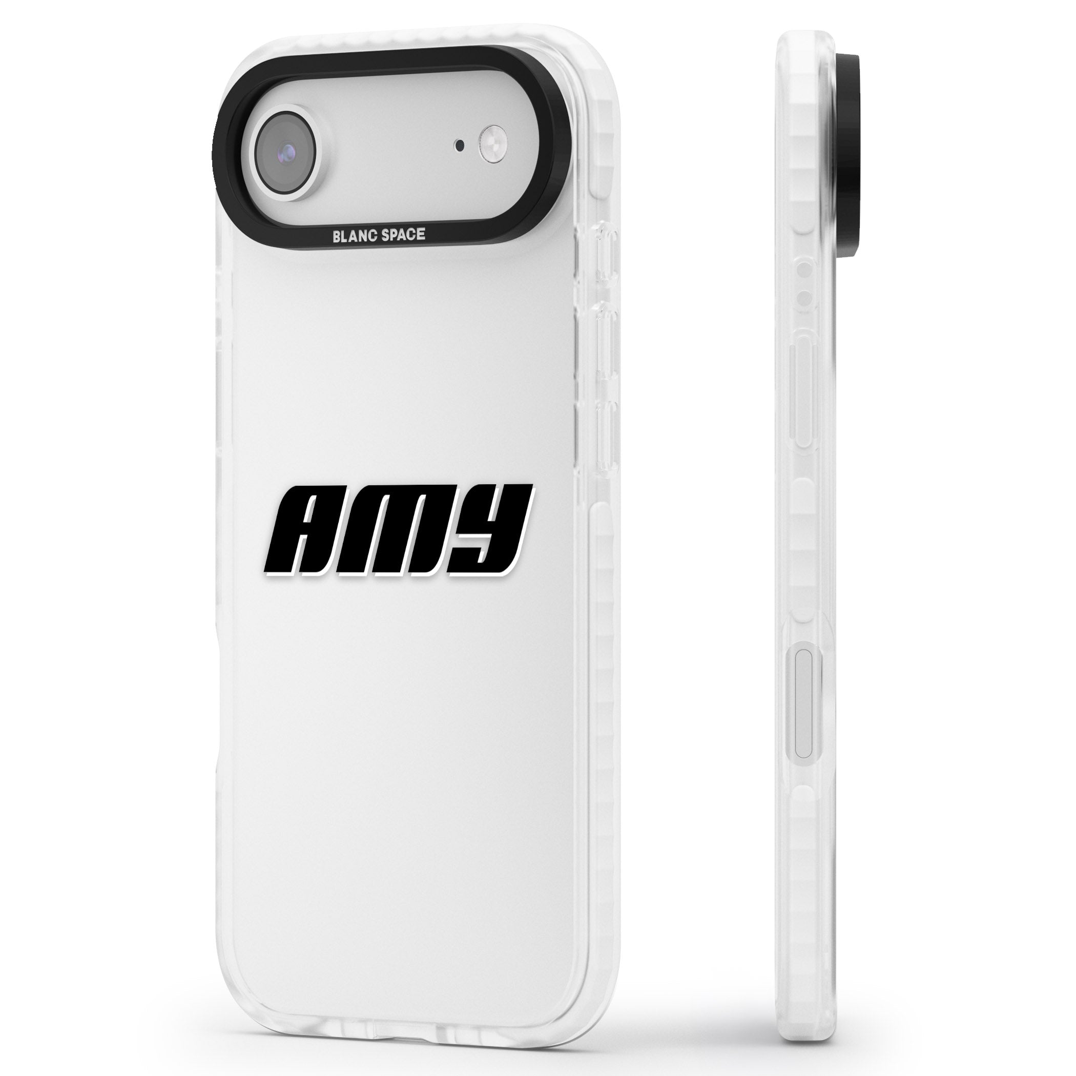 Personalised Bold Name iPhone 17 Air Impact Clear Phone Case Side Profile