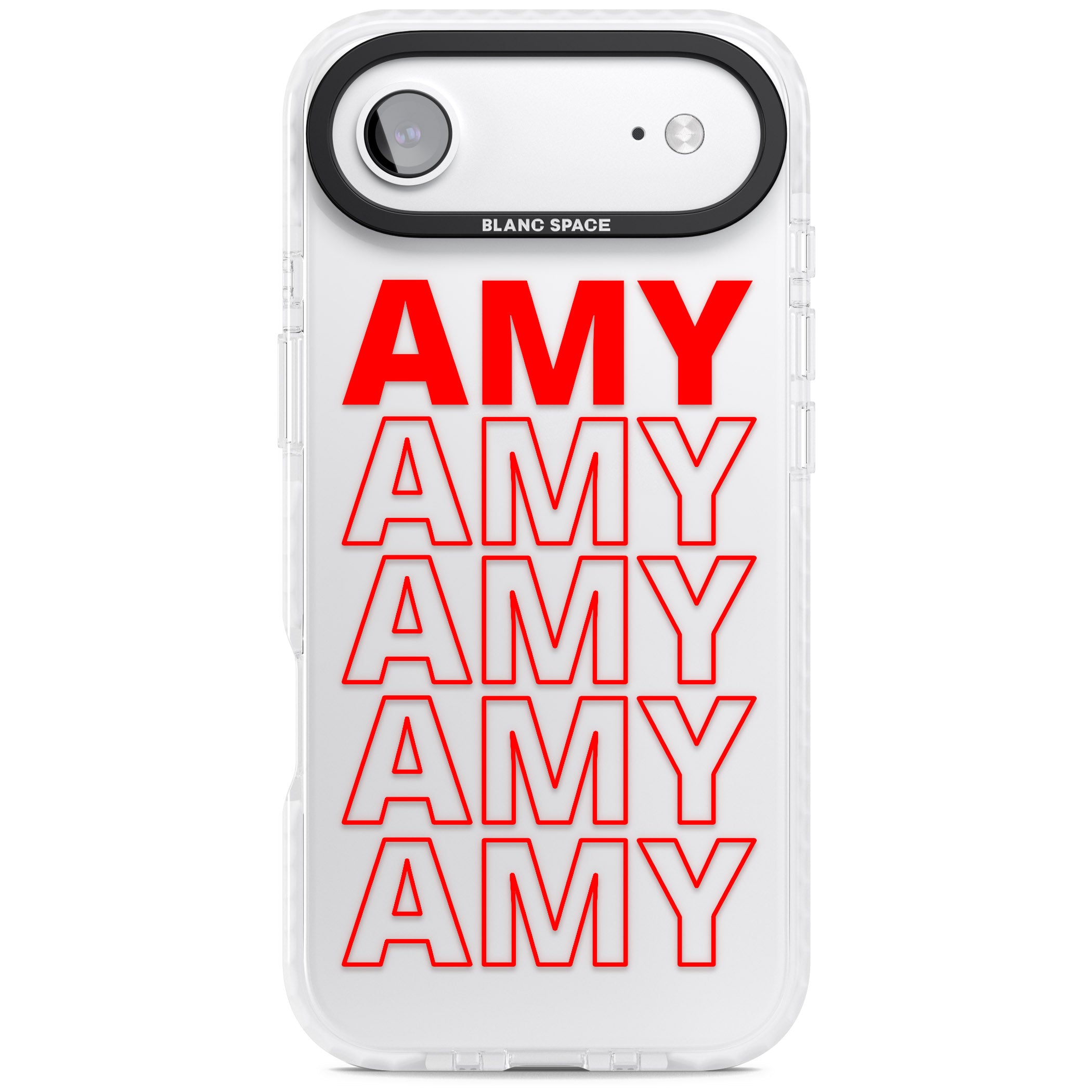 Personalised Bold Name Repeat iPhone 17 Air Impact Clear Phone Case
