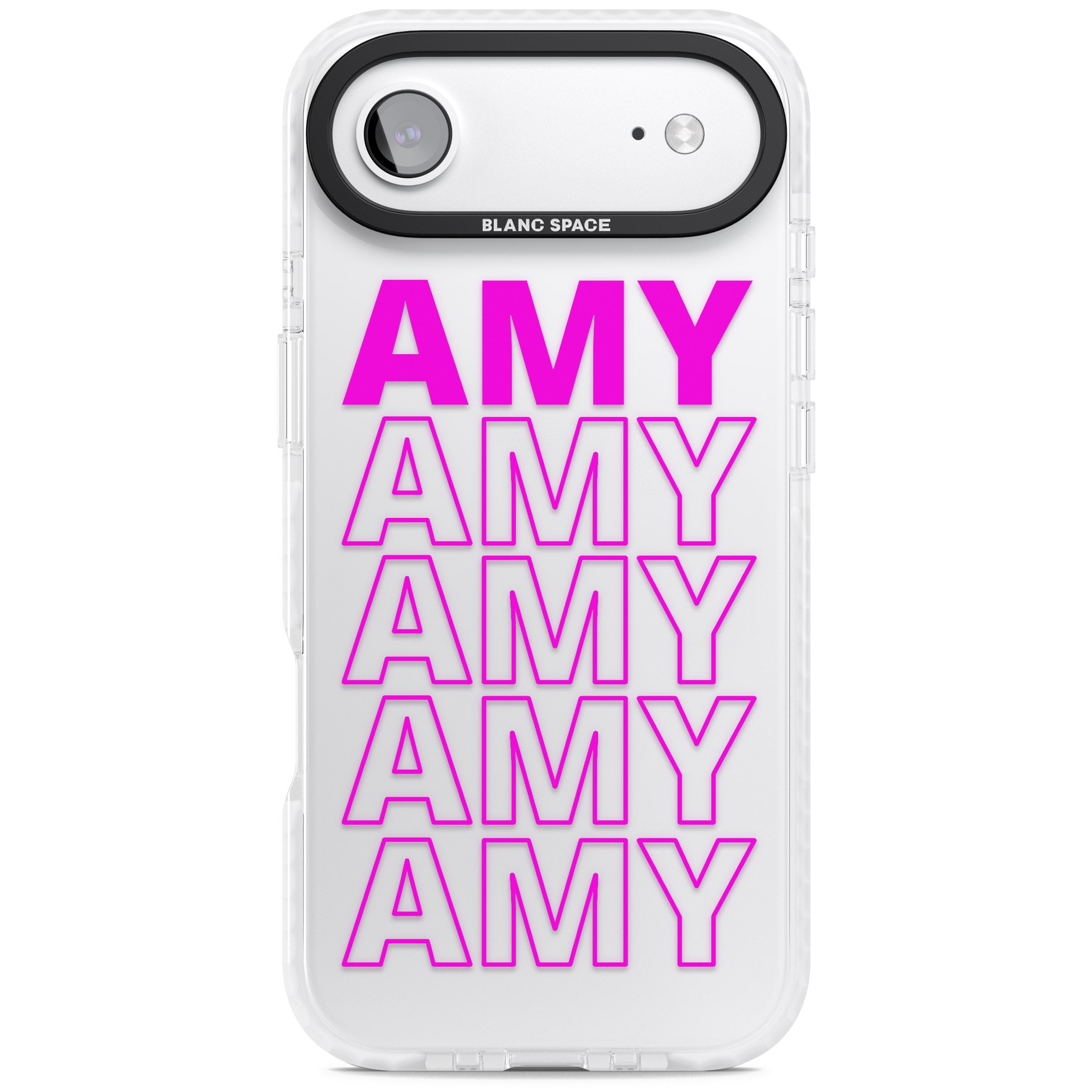 Personalised Bold Repeated Name iPhone 17 Air Impact Clear Phone Case