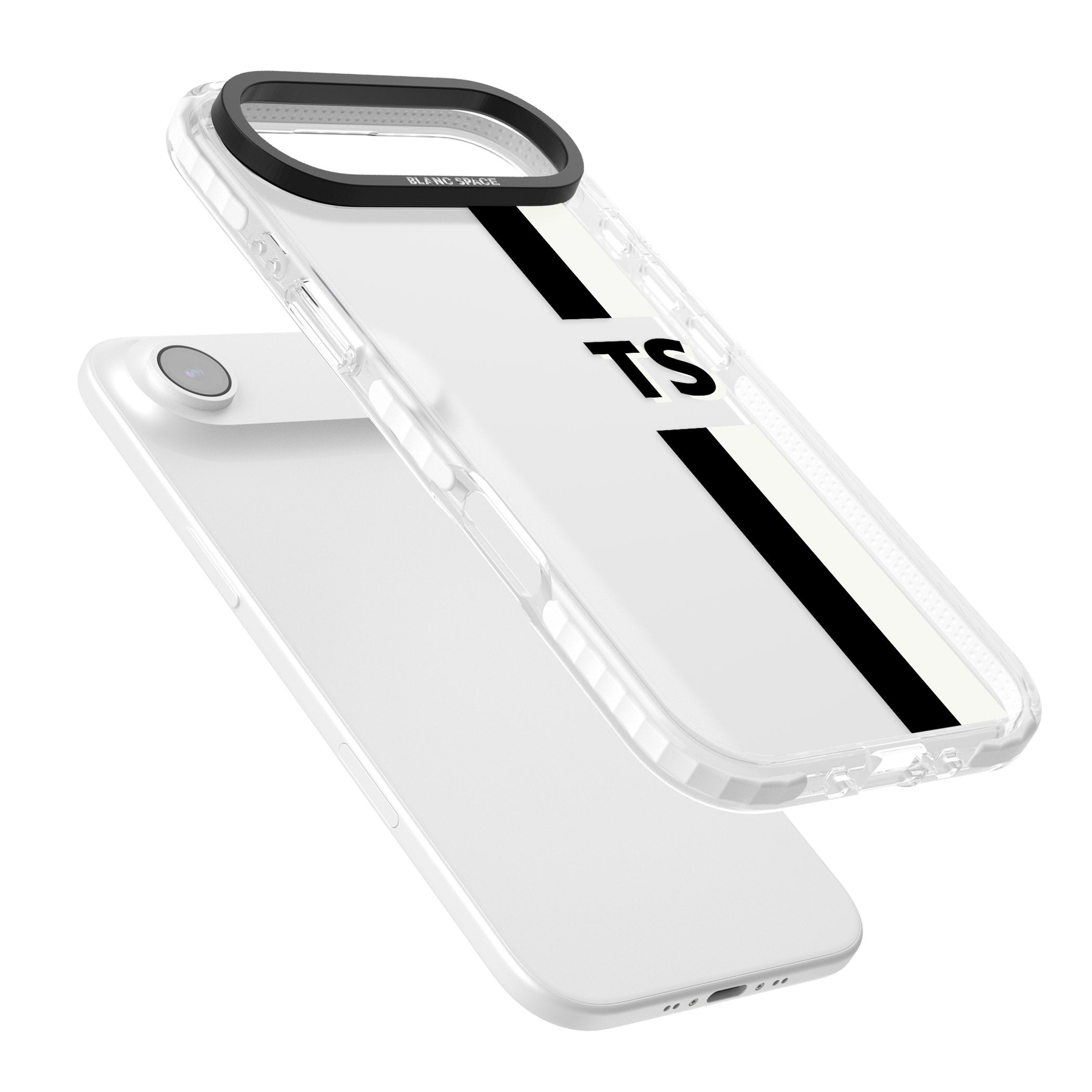 Personalised Black And White Stripe iPhone 17 Air Impact Clear Phone Case Colours