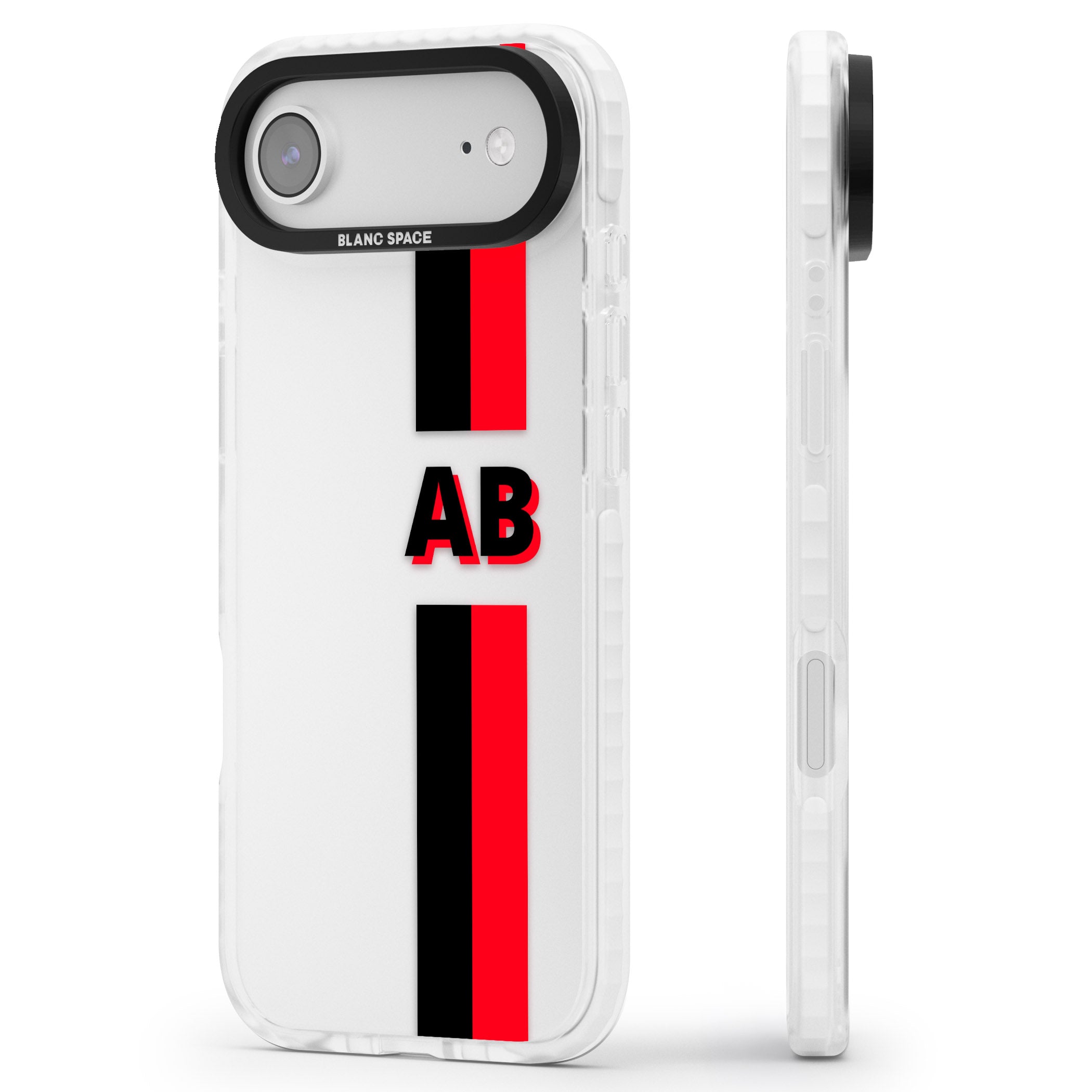 Personalised Bold Stripe iPhone 17 Air Impact Clear Phone Case Side Profile