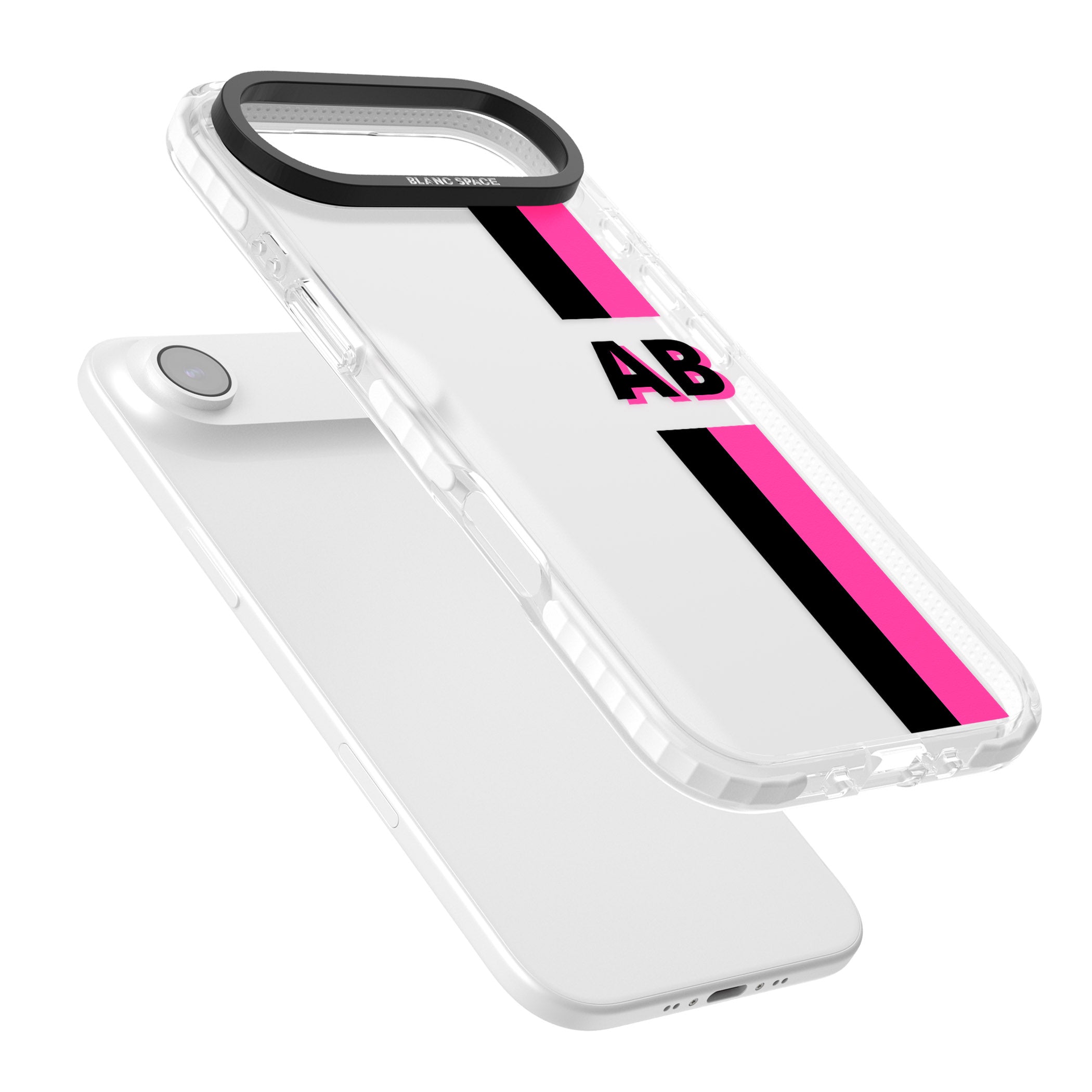 Personalised Bold Name Stripe iPhone 17 Air Impact Clear Phone Case Colours