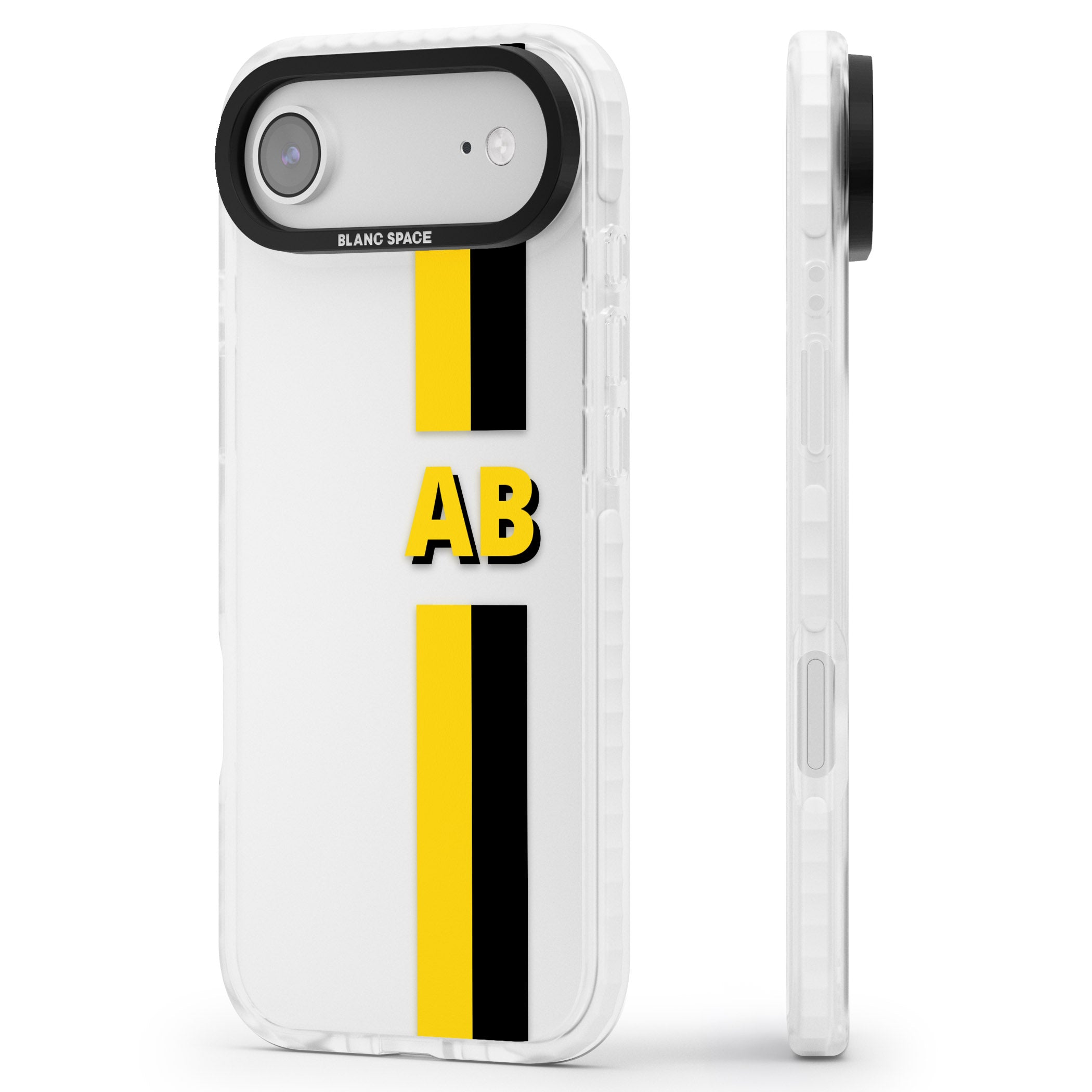 Personalised Bold Name Striped iPhone 17 Air Impact Clear Phone Case Side Profile