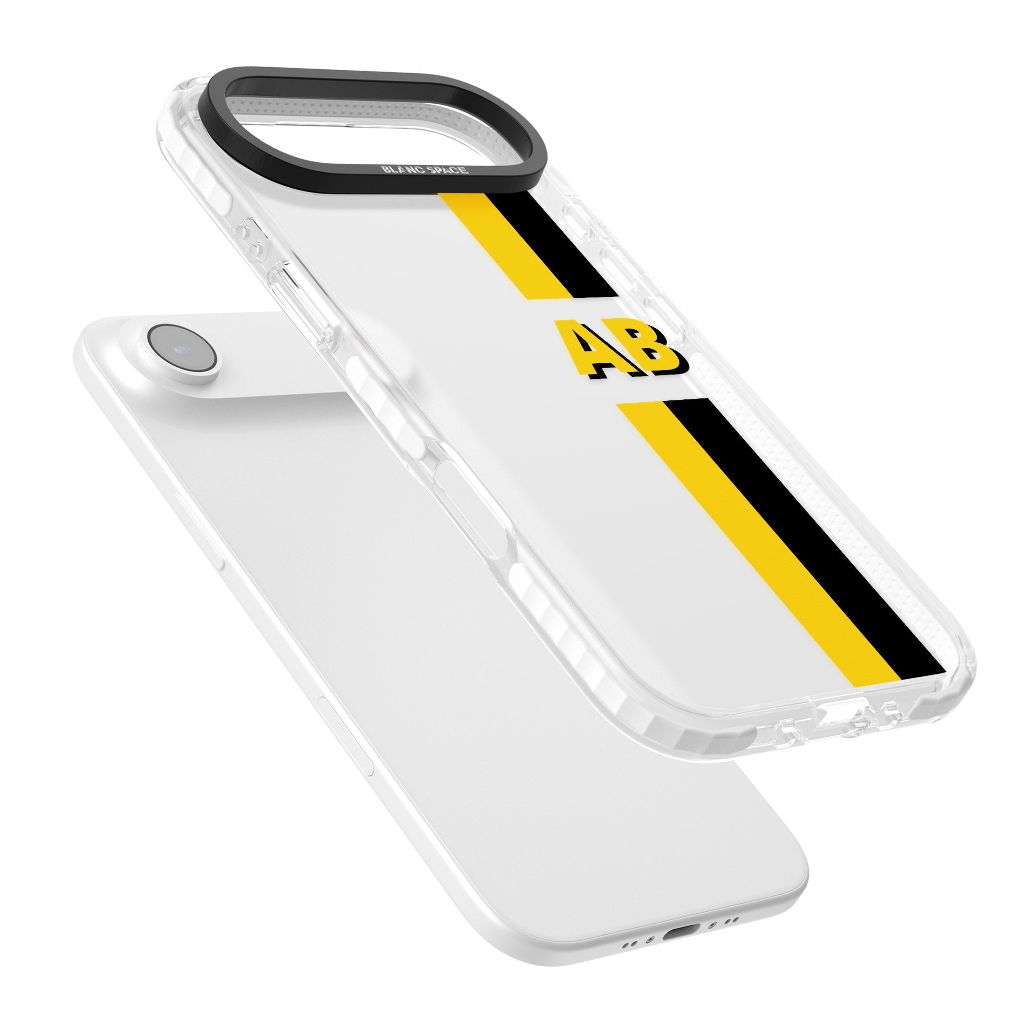 Personalised Bold Name Striped iPhone 17 Air Impact Clear Phone Case Colours