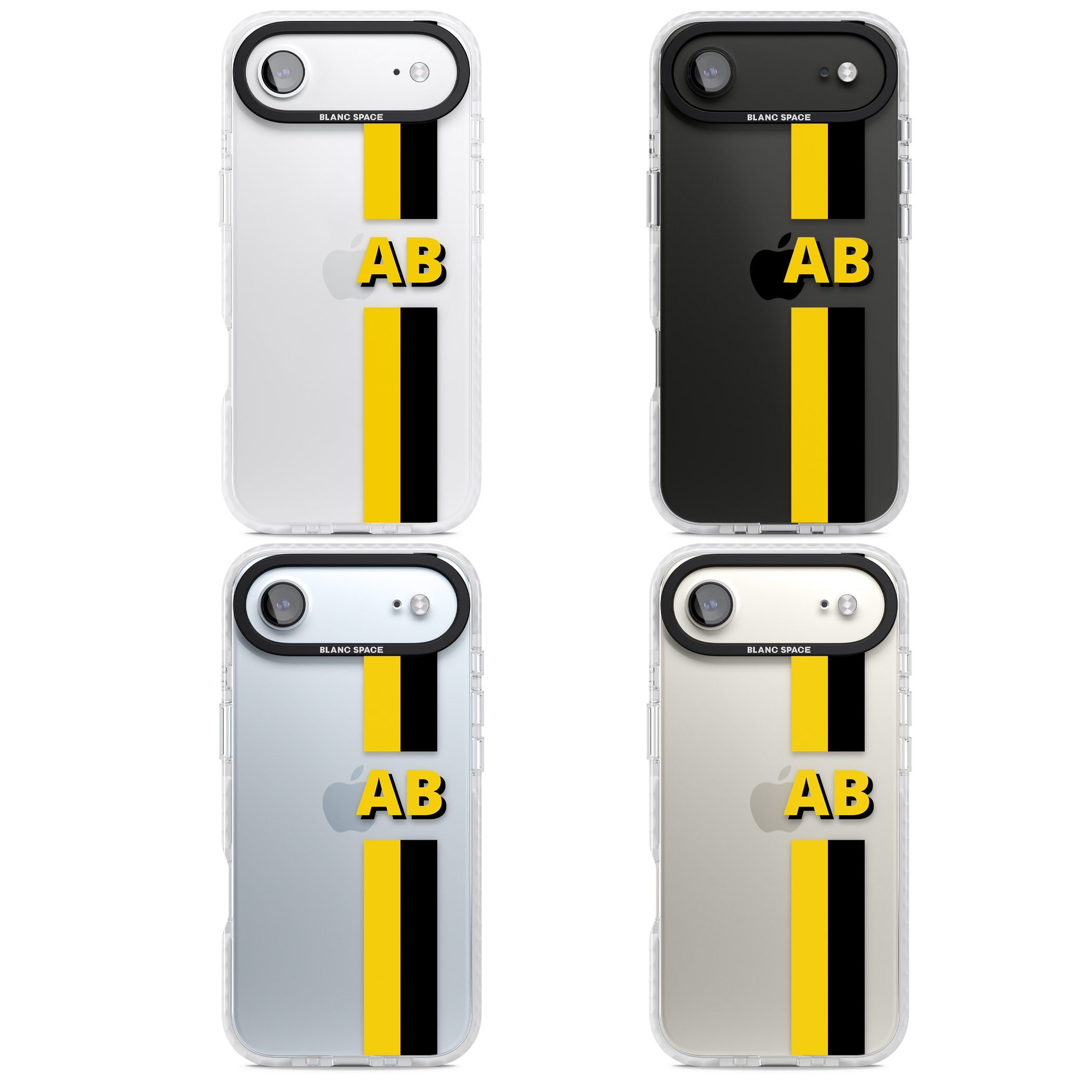 Personalised Bold Name Striped iPhone 17 Air Impact Clear Phone Case APT Impact Protection