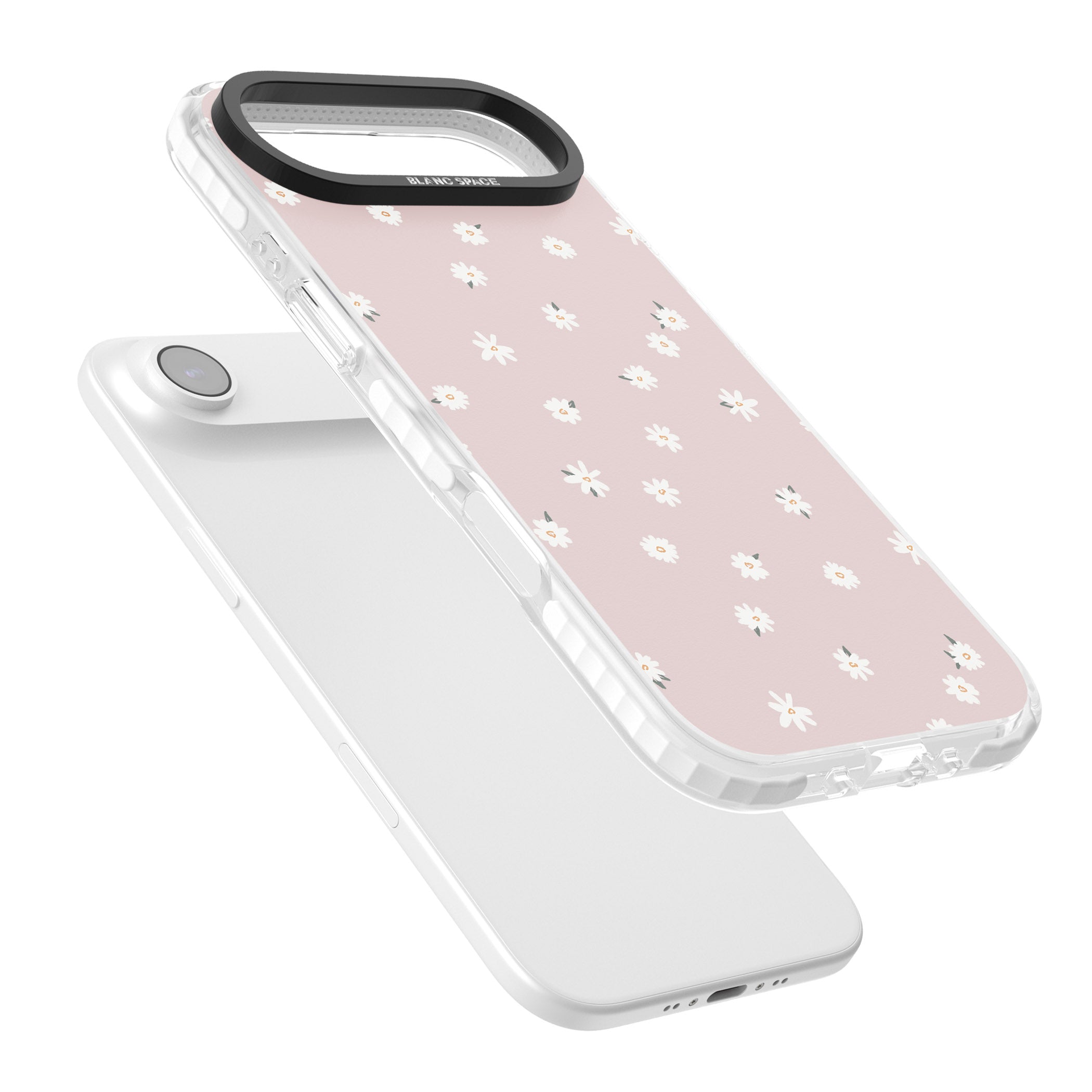 Painted Daises On Pink iPhone 17 Air Impact Clear Phone Case Colours