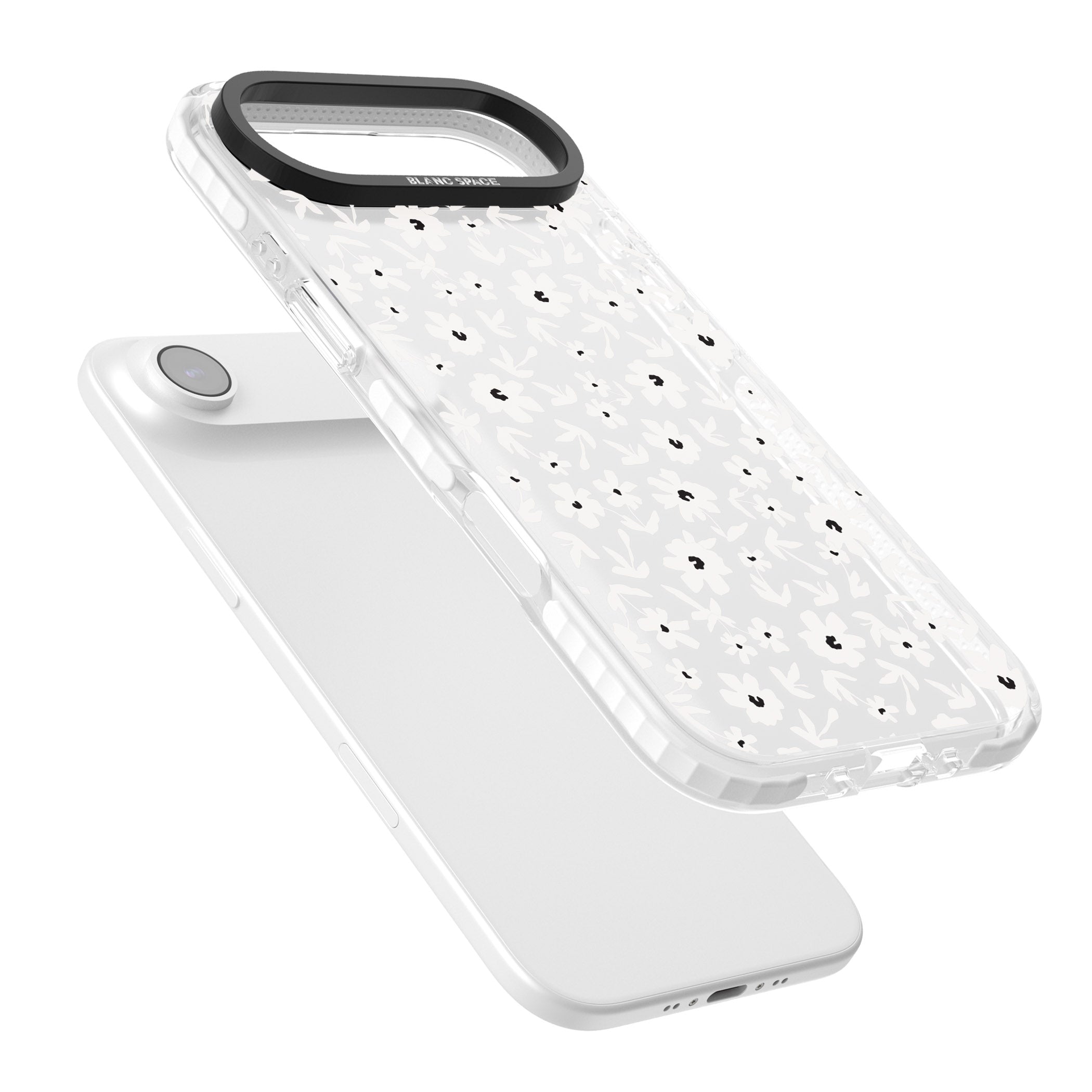 Monochrome Floral iPhone 17 Air Impact Clear Phone Case Colours