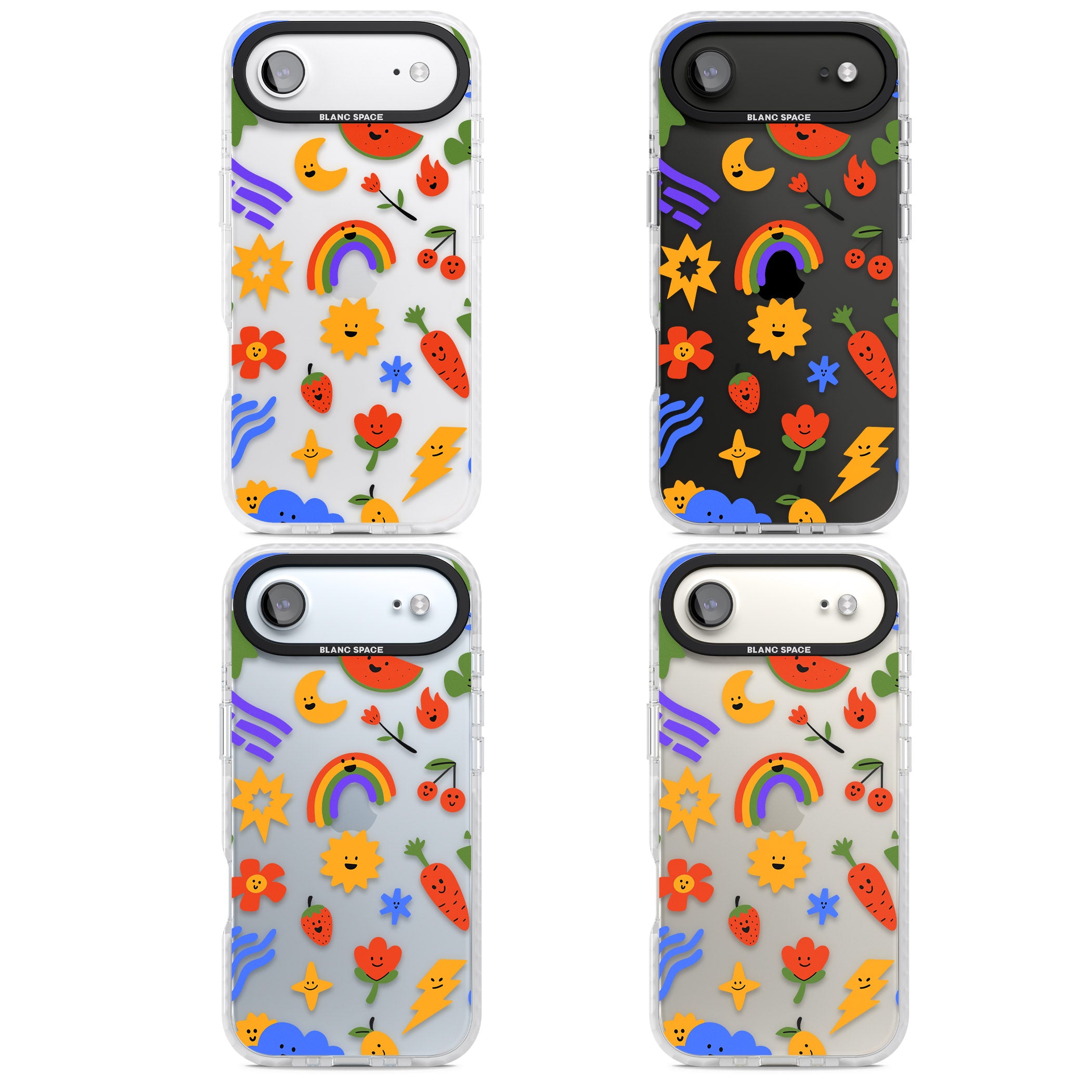 Colorful Kawaii Icons iPhone 17 Air Impact Clear Phone Case APT Impact Protection