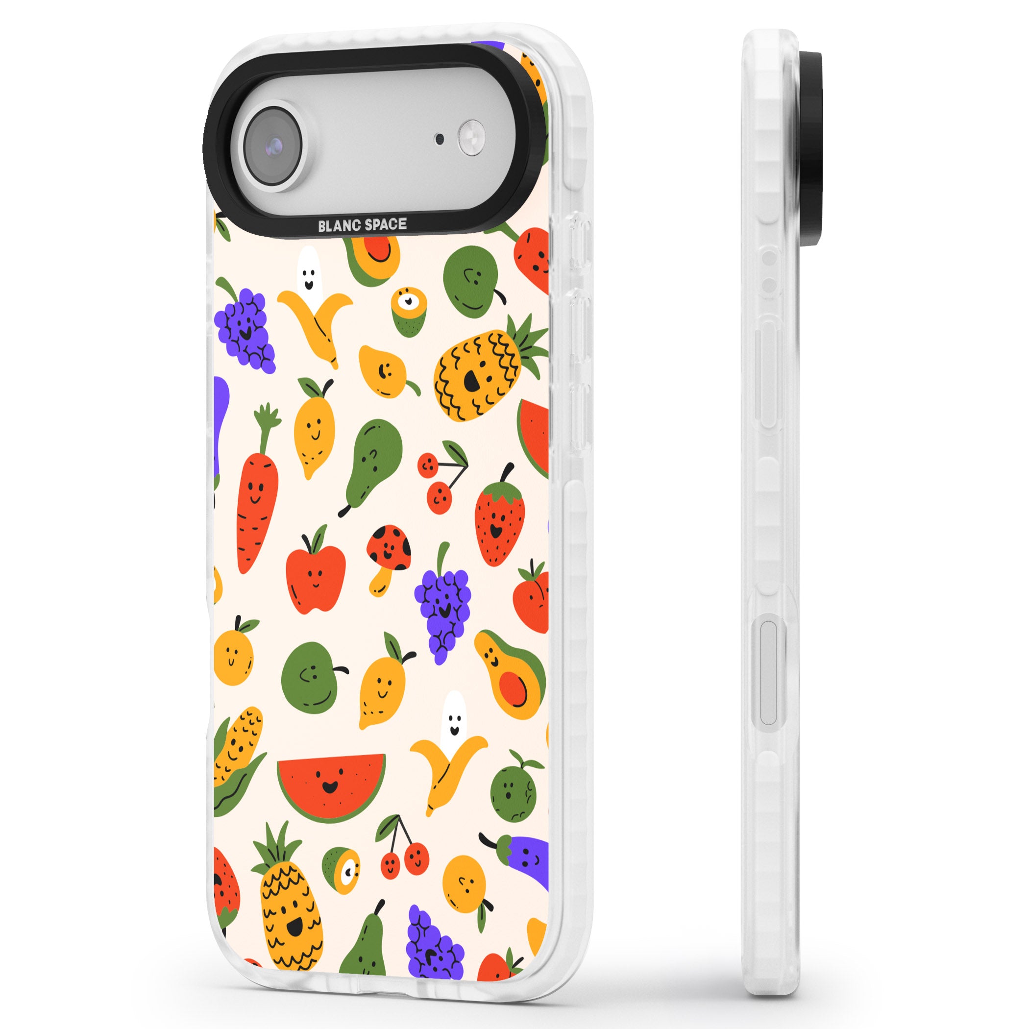 Kawaii Fruit iPhone 17 Air Impact Clear Phone Case Side Profile