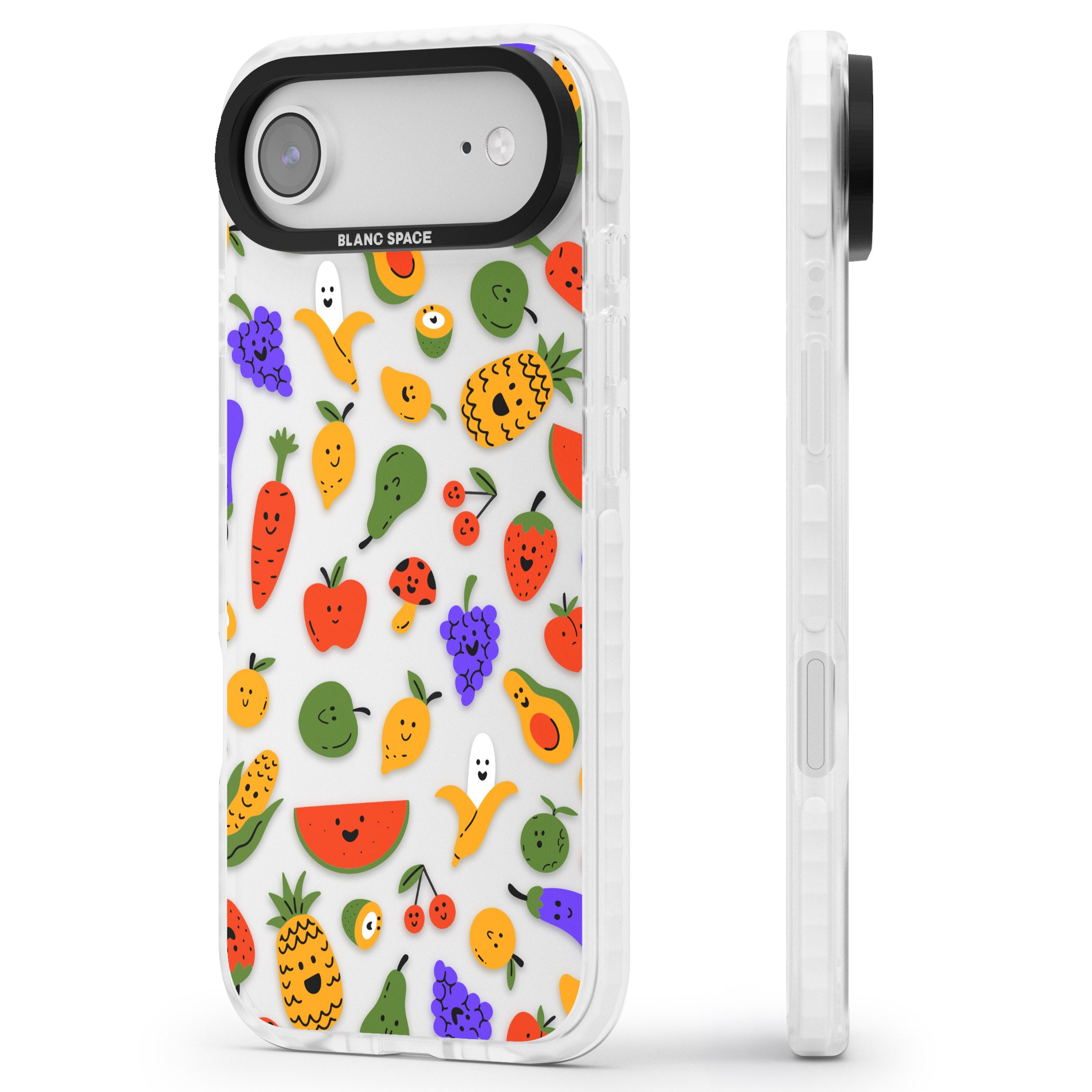 Playful Fruit Kawaii iPhone 17 Air Impact Clear Phone Case Side Profile