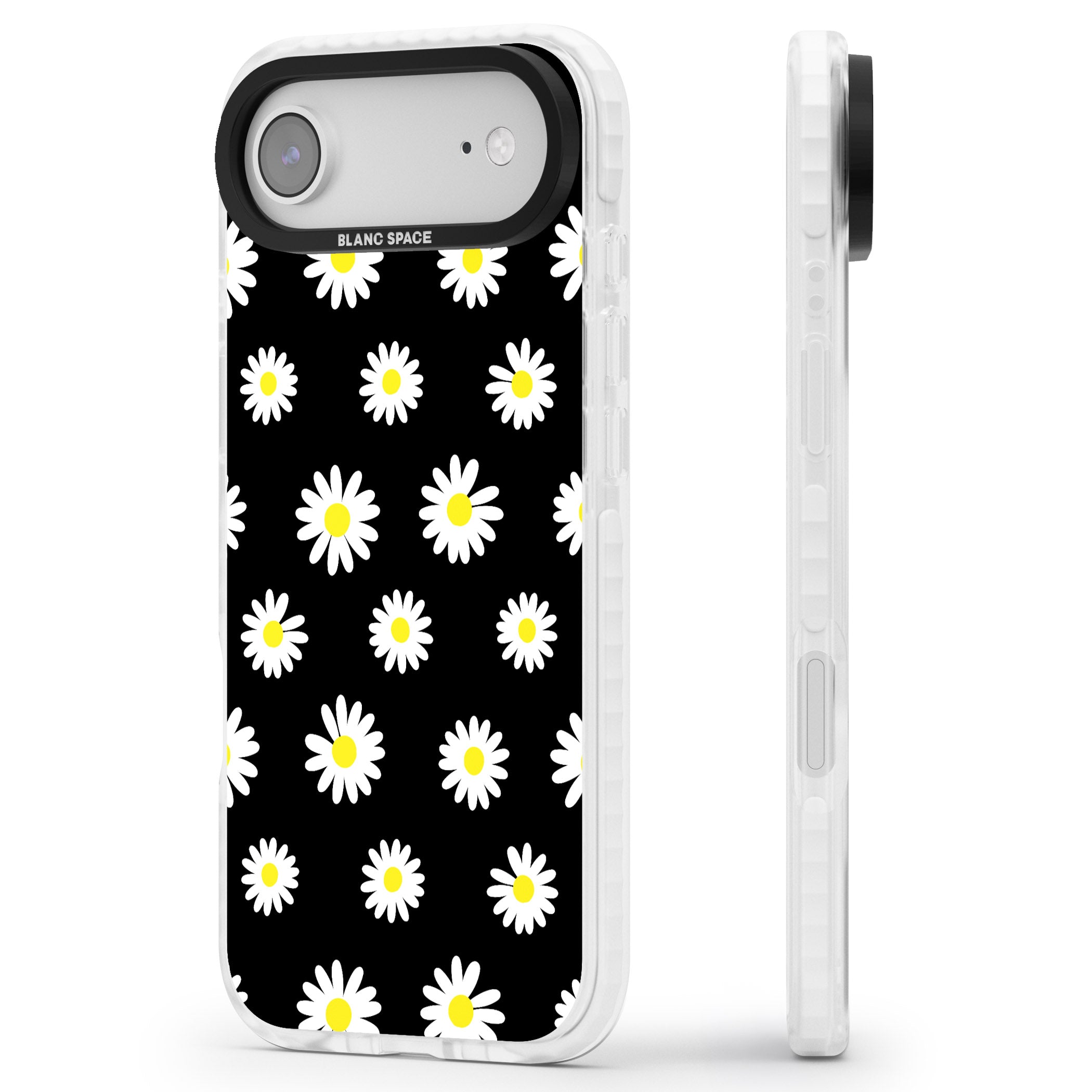 Personalised Chic Daisy Pattern iPhone 17 Air Impact Clear Phone Case Side Profile