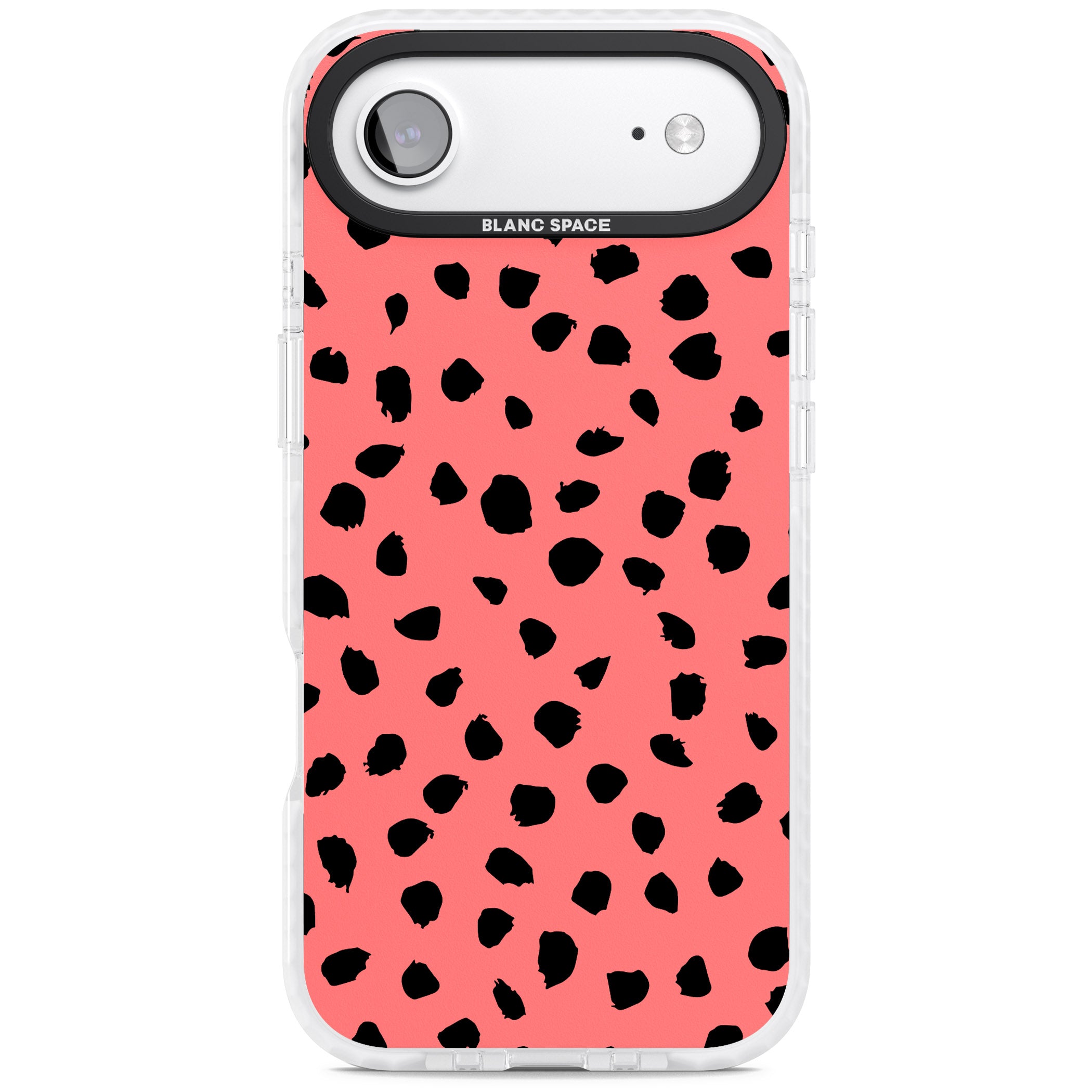 Black Dalmatian Spots On Coral iPhone 17 Air Impact Clear Phone Case