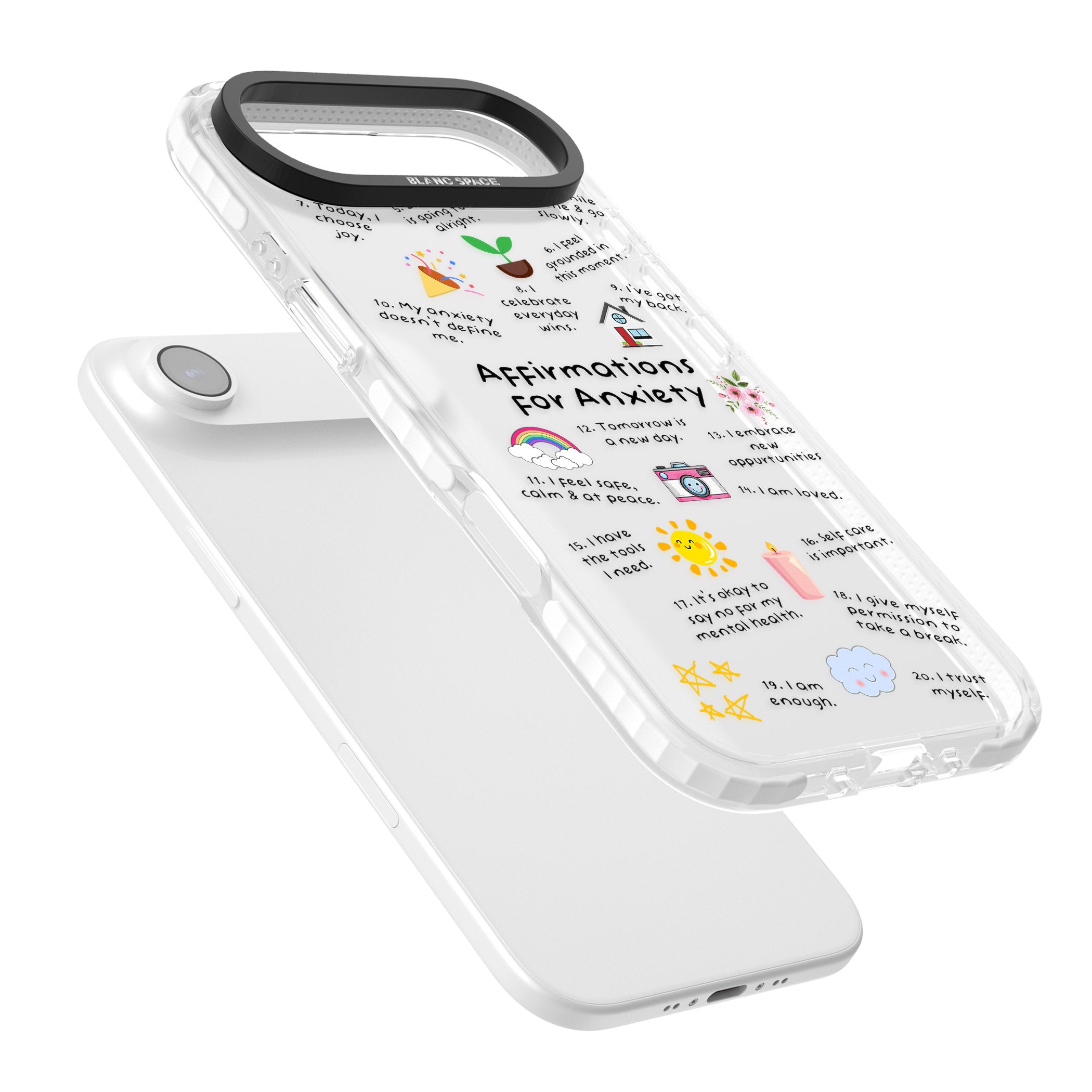 Anxiety Black Text iPhone 17 Air Impact Clear Phone Case Colours