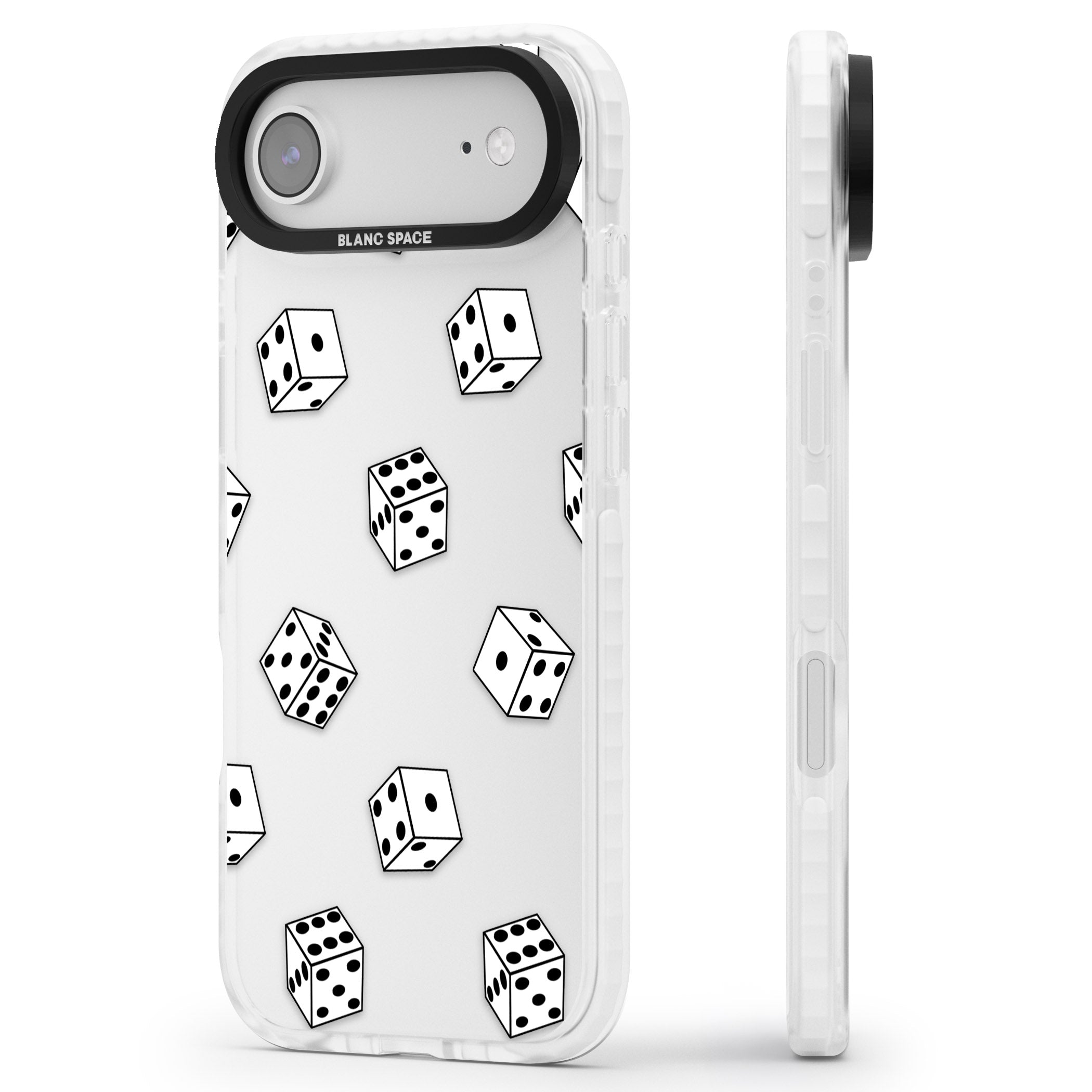 Clear Dice Pattern iPhone 17 Air Impact Clear Phone Case Side Profile