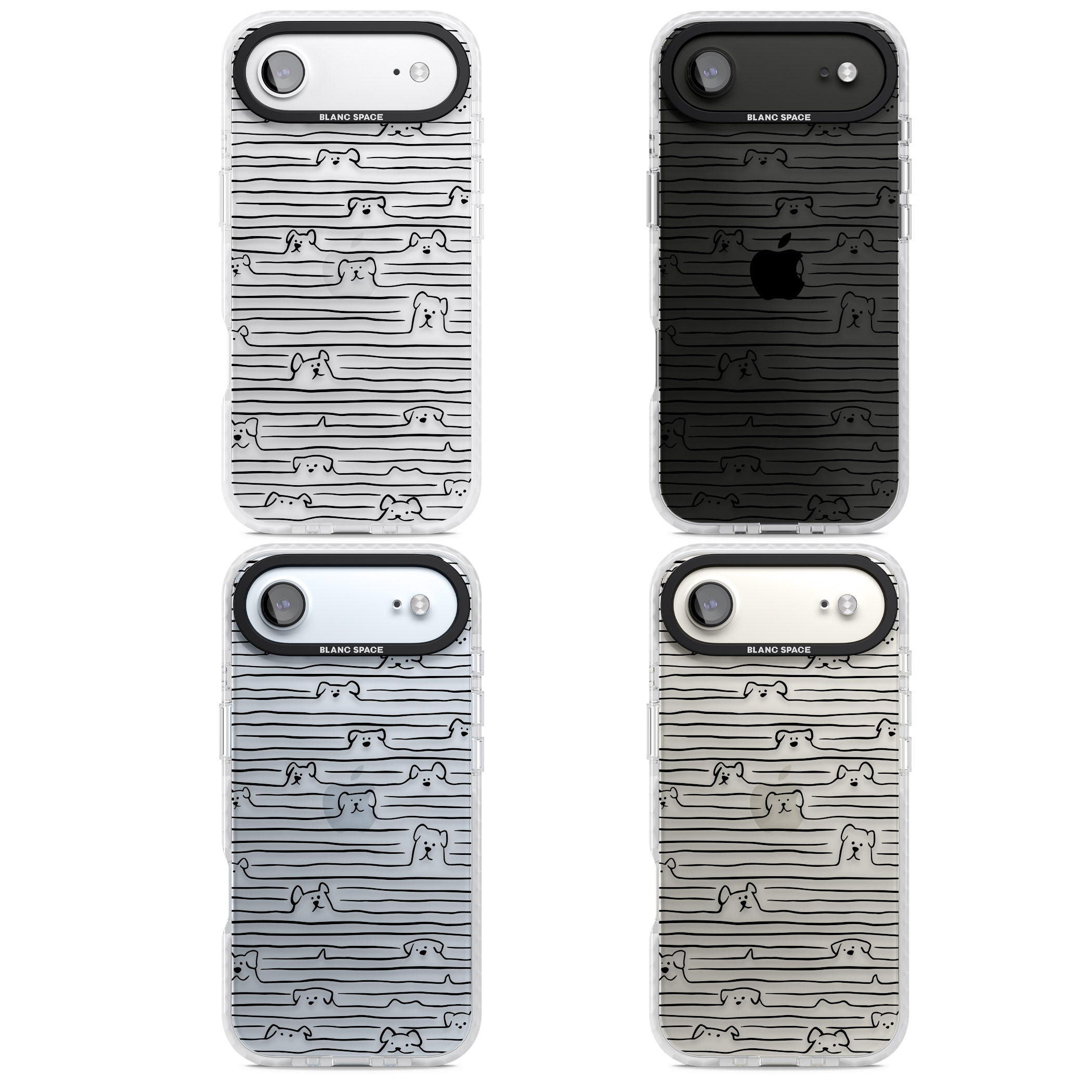 Dog Line Art Black iPhone 17 Air Impact Clear Phone Case APT Impact Protection