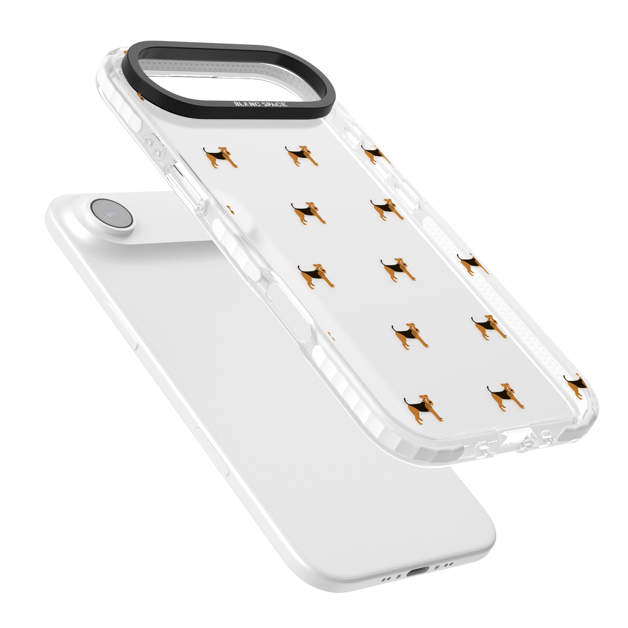 Airedale Terrier Dog Pattern iPhone 17 Air Impact Clear Phone Case Colours