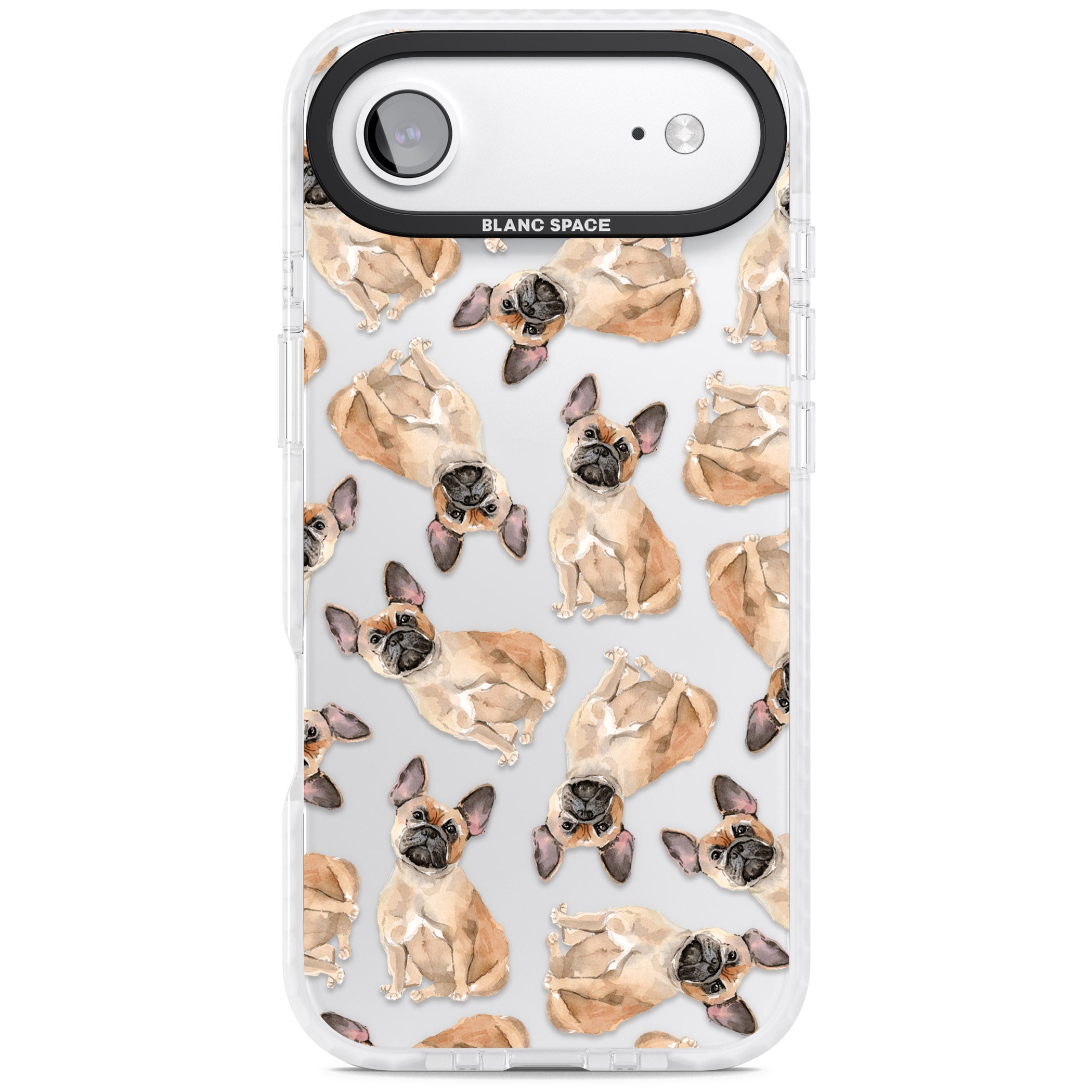 French Bulldog Watercolour Pattern iPhone 17 Air Impact Clear Phone Case