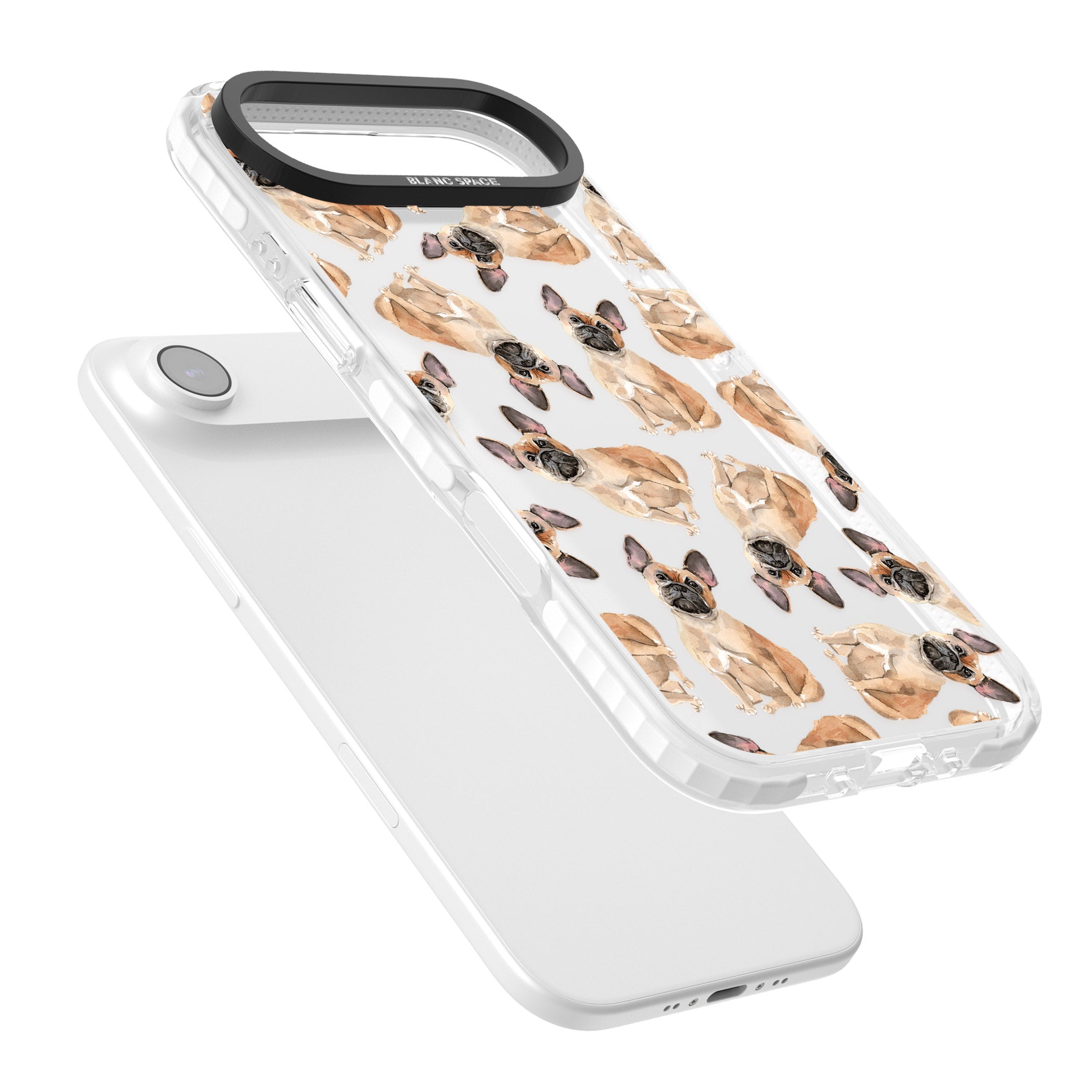 French Bulldog Watercolour Pattern iPhone 17 Air Impact Clear Phone Case Colours