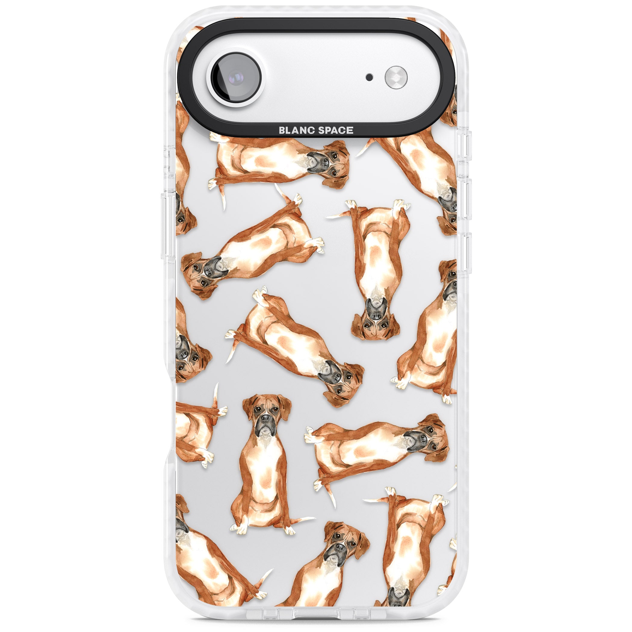 Boxer Watercolor Dog Pattern iPhone 17 Air Impact Clear Phone Case
