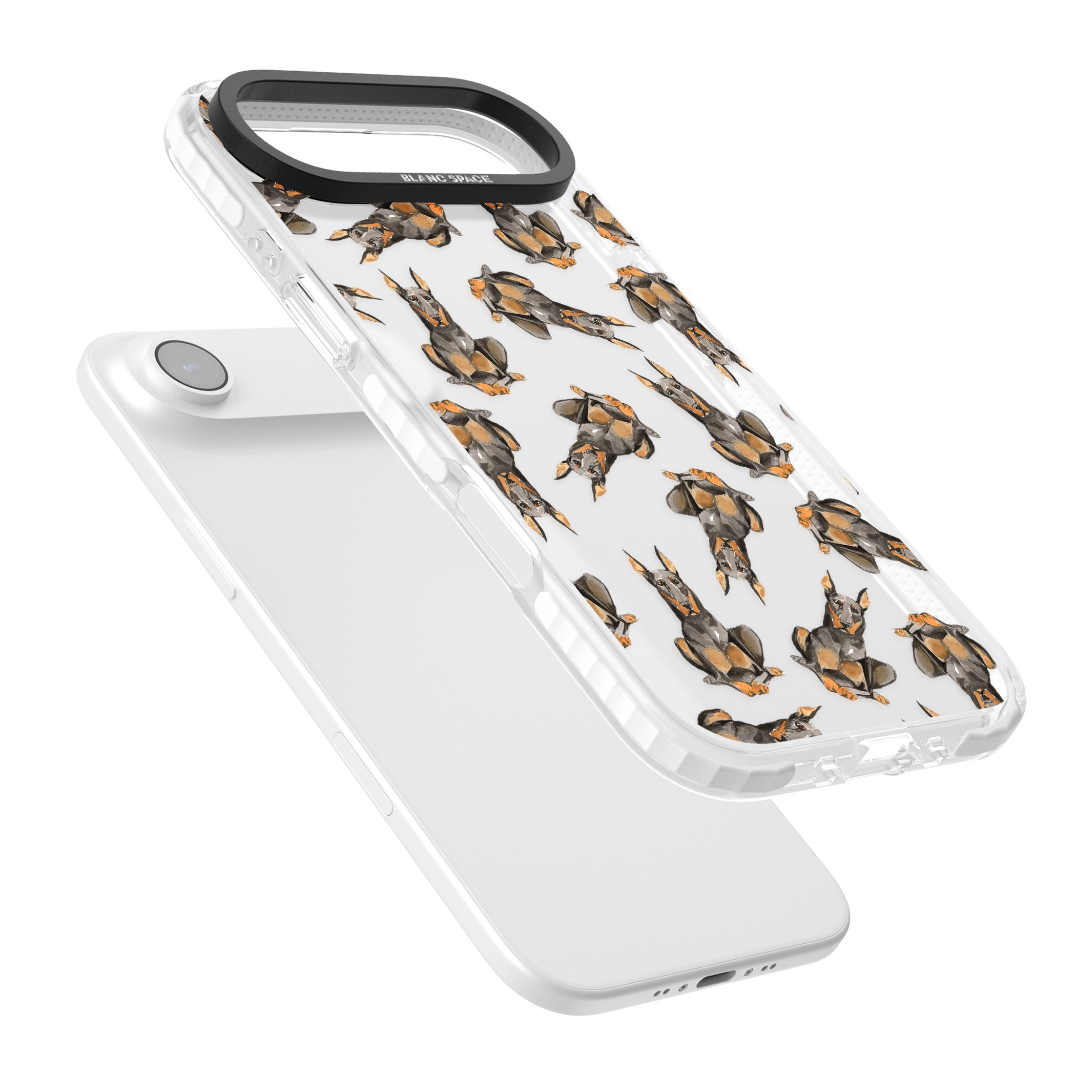 Doberman Watercolor Dog iPhone 17 Air Impact Clear Phone Case Colours
