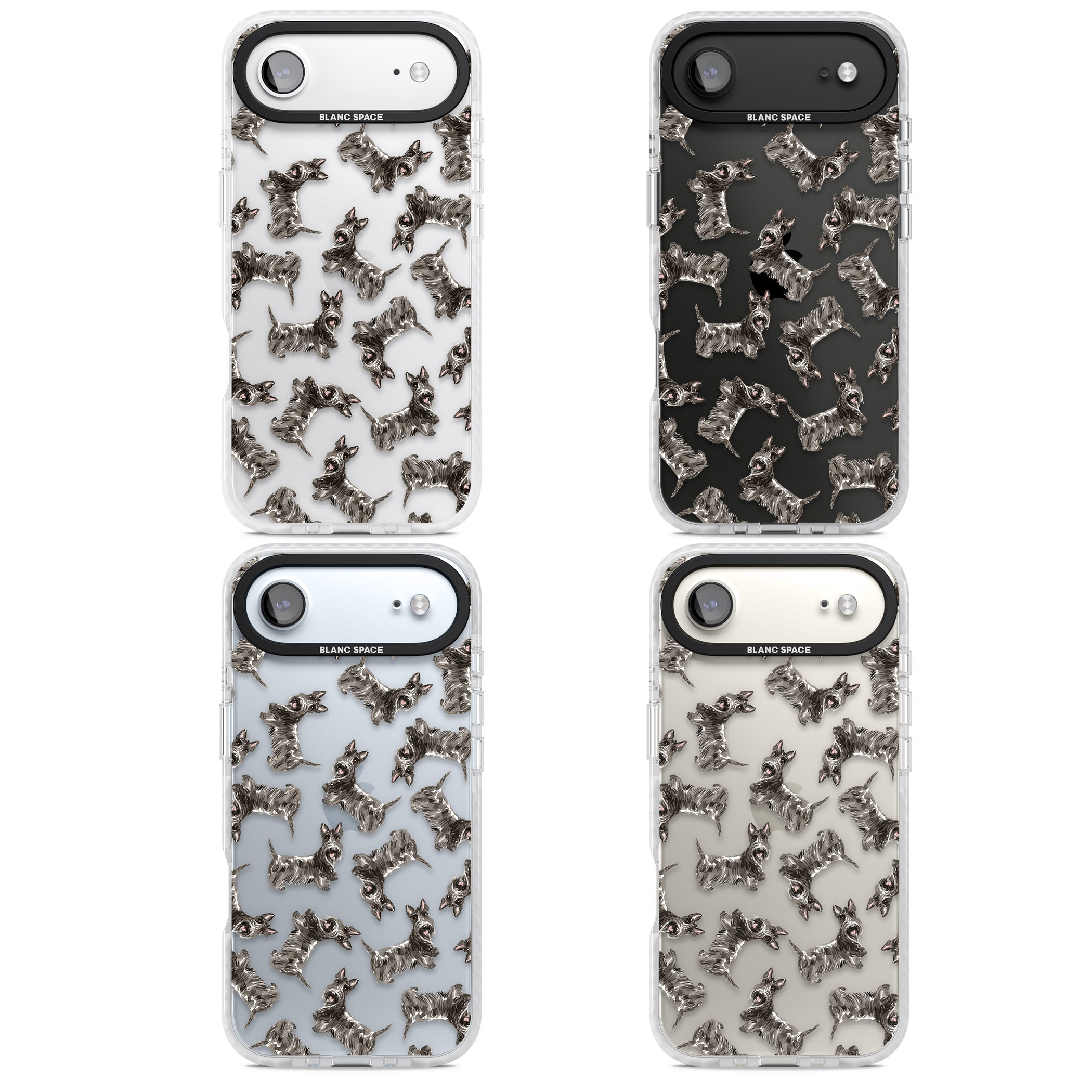 Scottish Terrier Pattern iPhone 17 Air Impact Clear Phone Case APT Impact Protection