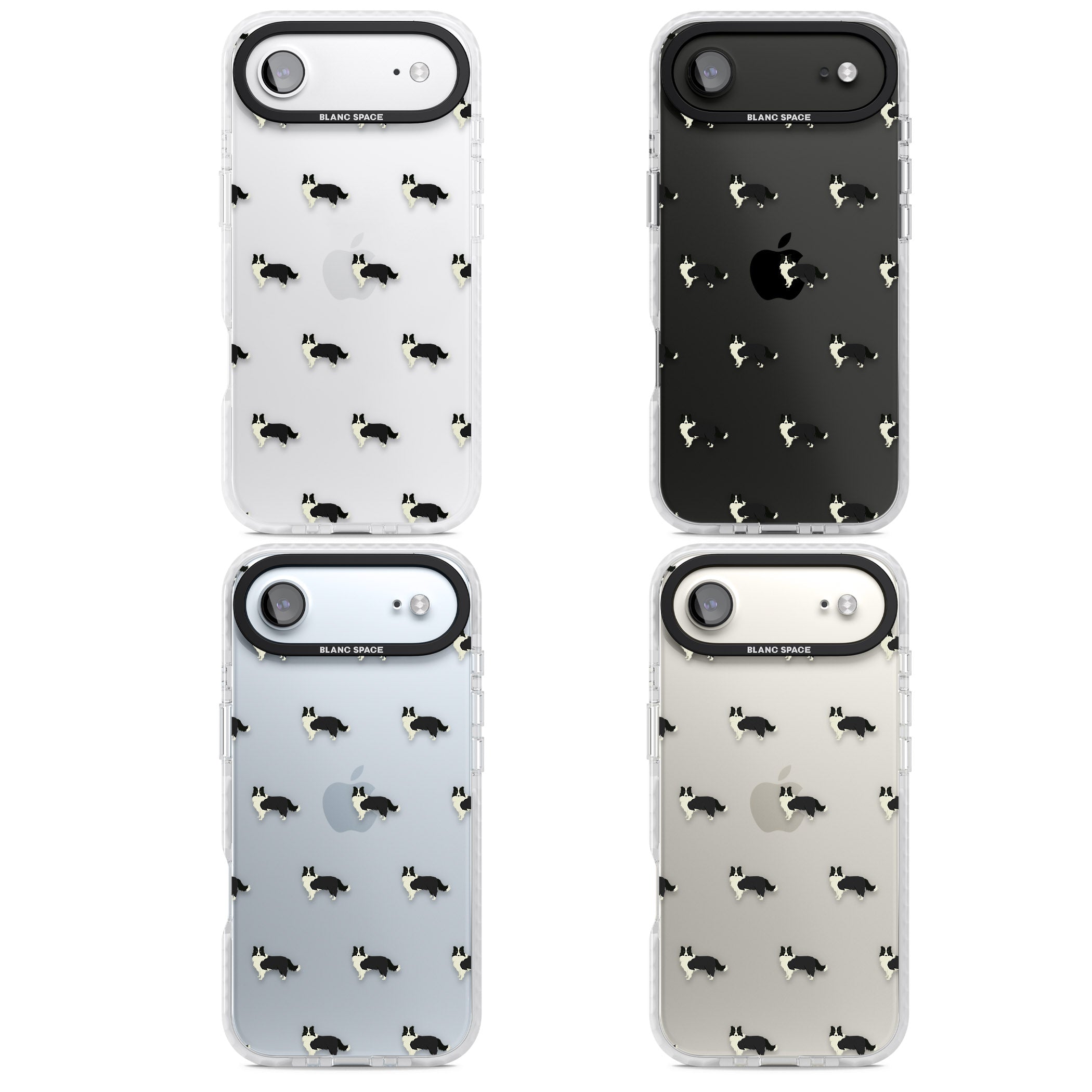Border Collie Pattern Clear iPhone 17 Air Impact Clear Phone Case APT Impact Protection
